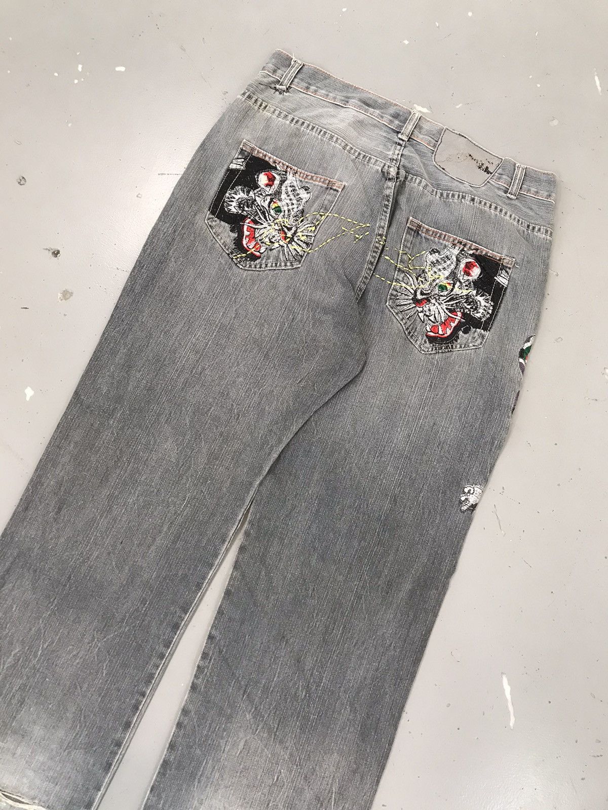 Ed Hardy × Vintage Vintage Edhardy crazy panther snake embroidered denim Size US 34 / EU 50 - 11 Thumbnail