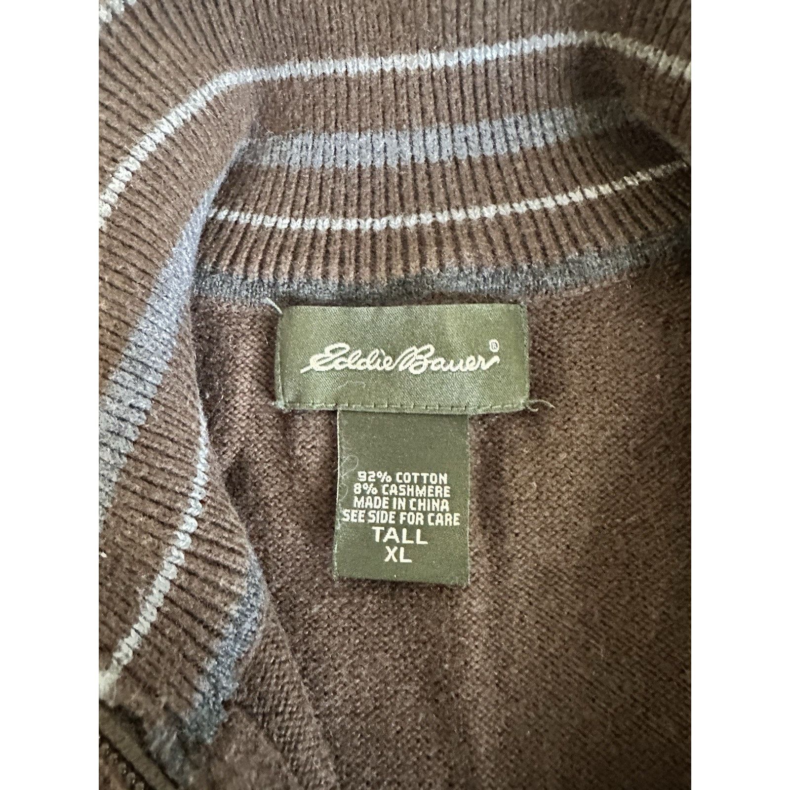 Eddie Bauer Mens Eddie Bauer Quarter Zip Cotton & Cashmere XL TALL Size US XL / EU 56 / 4 - 10 Thumbnail