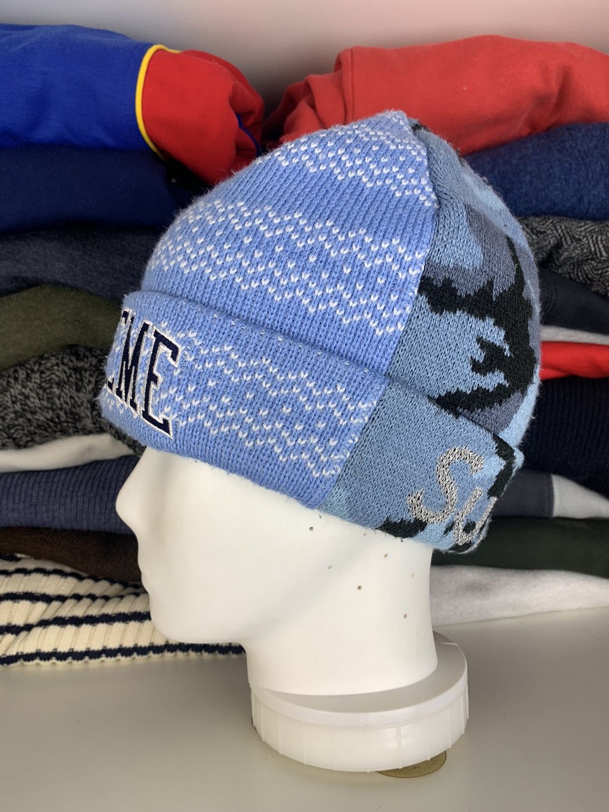 New Era × Supreme Supreme New Era Split Beanie Hat Size ONE SIZE - 7 Thumbnail