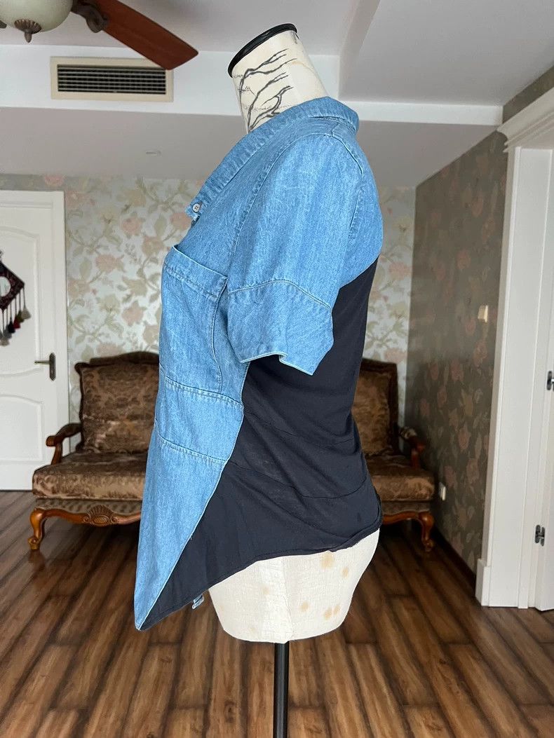Helmut Lang HELMUT LANG Light-colored short-sleeved shirt with a sheer Size S / US 4 / IT 40 - 8 Thumbnail