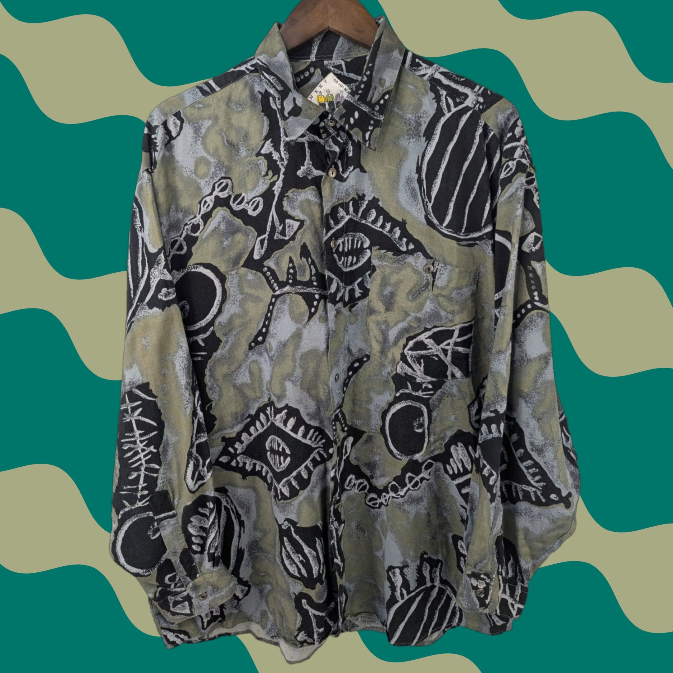 NEXT Next Originals Button Shirt Mens Abstract Long Sleeve Artsy hipster vintage no Size US L / EU 52-54 / 3 - 1 Thumbnail