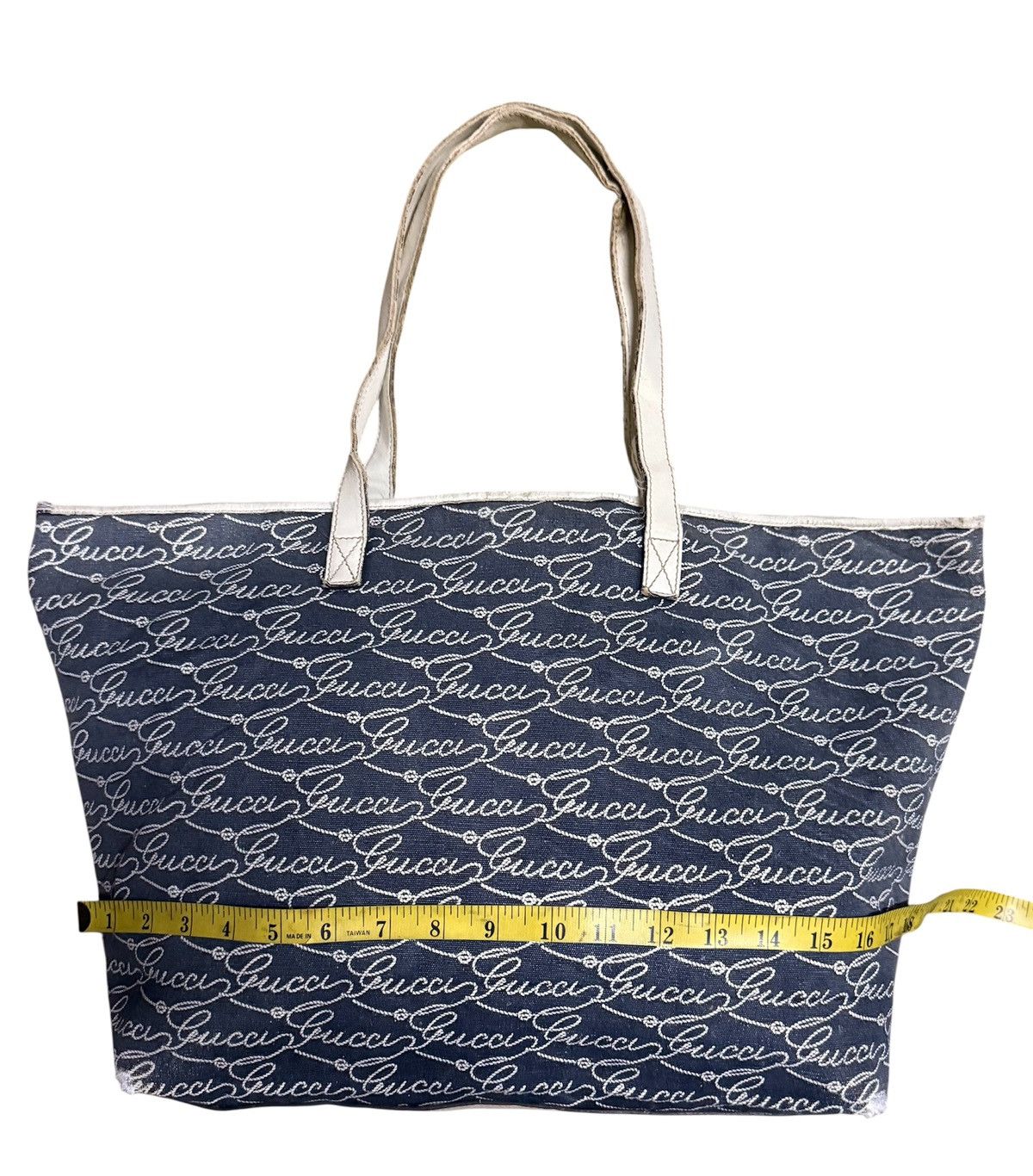 Gucci Gucci Totes Bag GG Monogram Denim Leather Size ONE SIZE - 8 Thumbnail