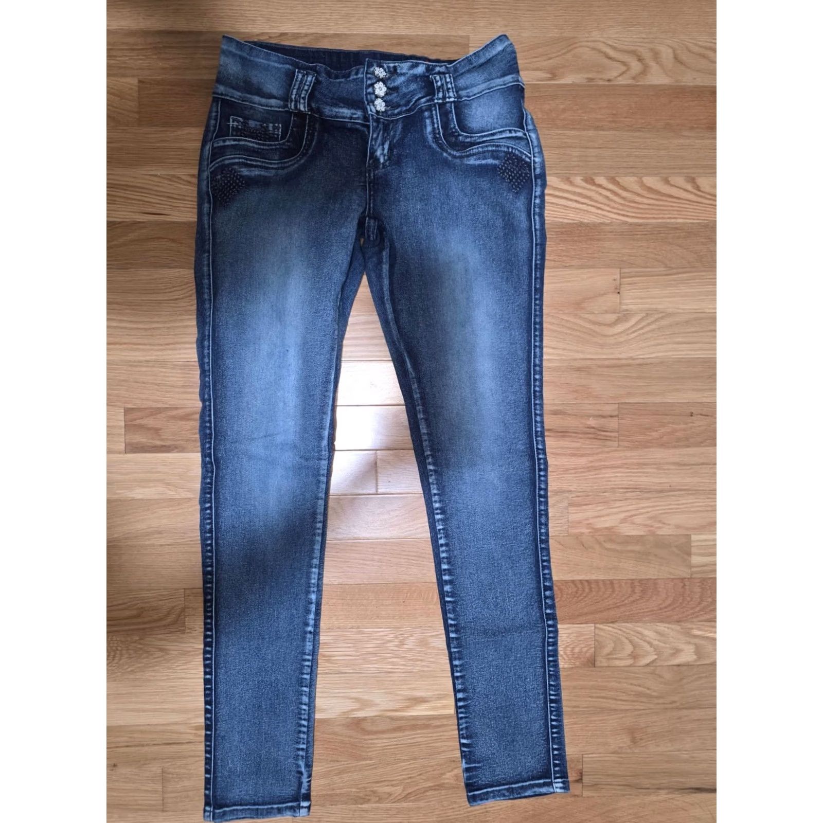 Vintage Gogo Star Jeans Women's 7 Skinny Low Rise 5-Pocket Denim Blue Cotton Stretch Medium Wash Size 28" / US 6 / IT 42 - 2 Thumbnail