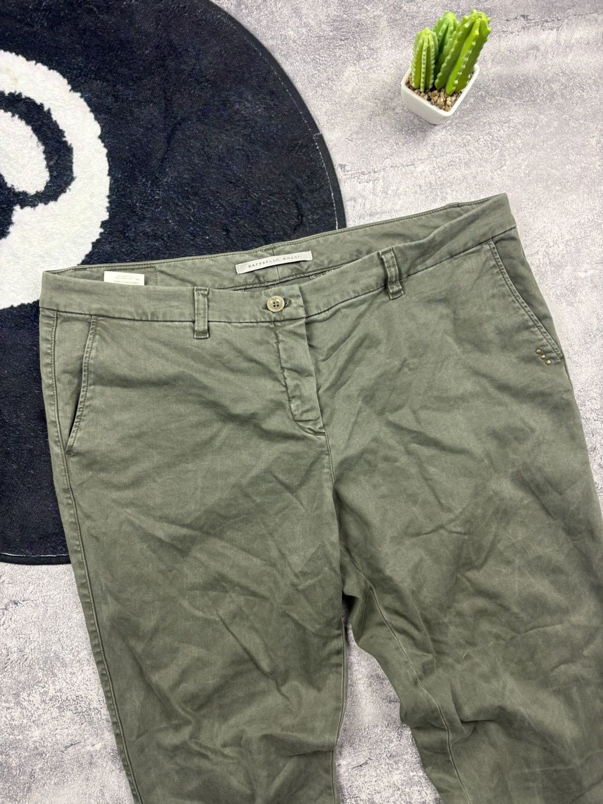 Vintage RAFFAELLO ROSSI Vintage Navy Green Hype Casual Pants Rare Size 32" / US 10 / IT 46 - 4 Thumbnail