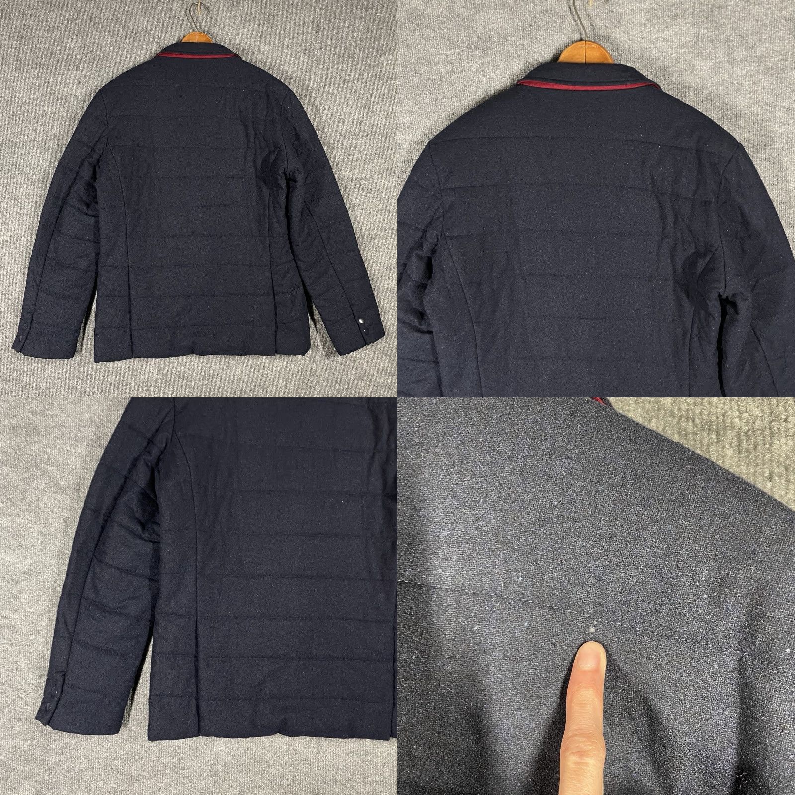 Vintage J. Press Quilted Sport Coat Blazer Jacket Mens Size Large Wool Insulated Snap Size 42R - 10 Thumbnail