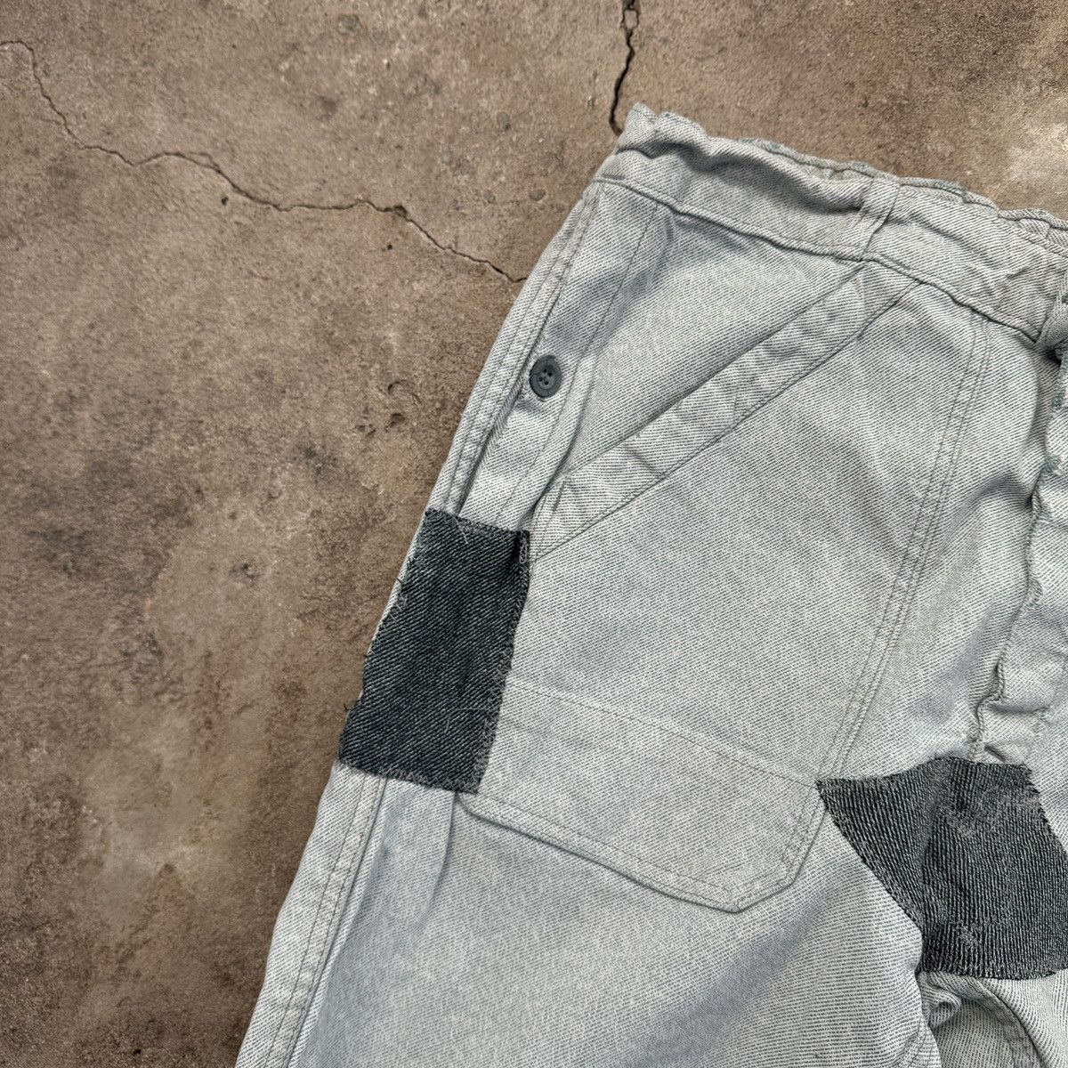 Le Laboureur French work chore vintage fatigue distressed patchwork pants Size US 32 / EU 48 - 4 Thumbnail