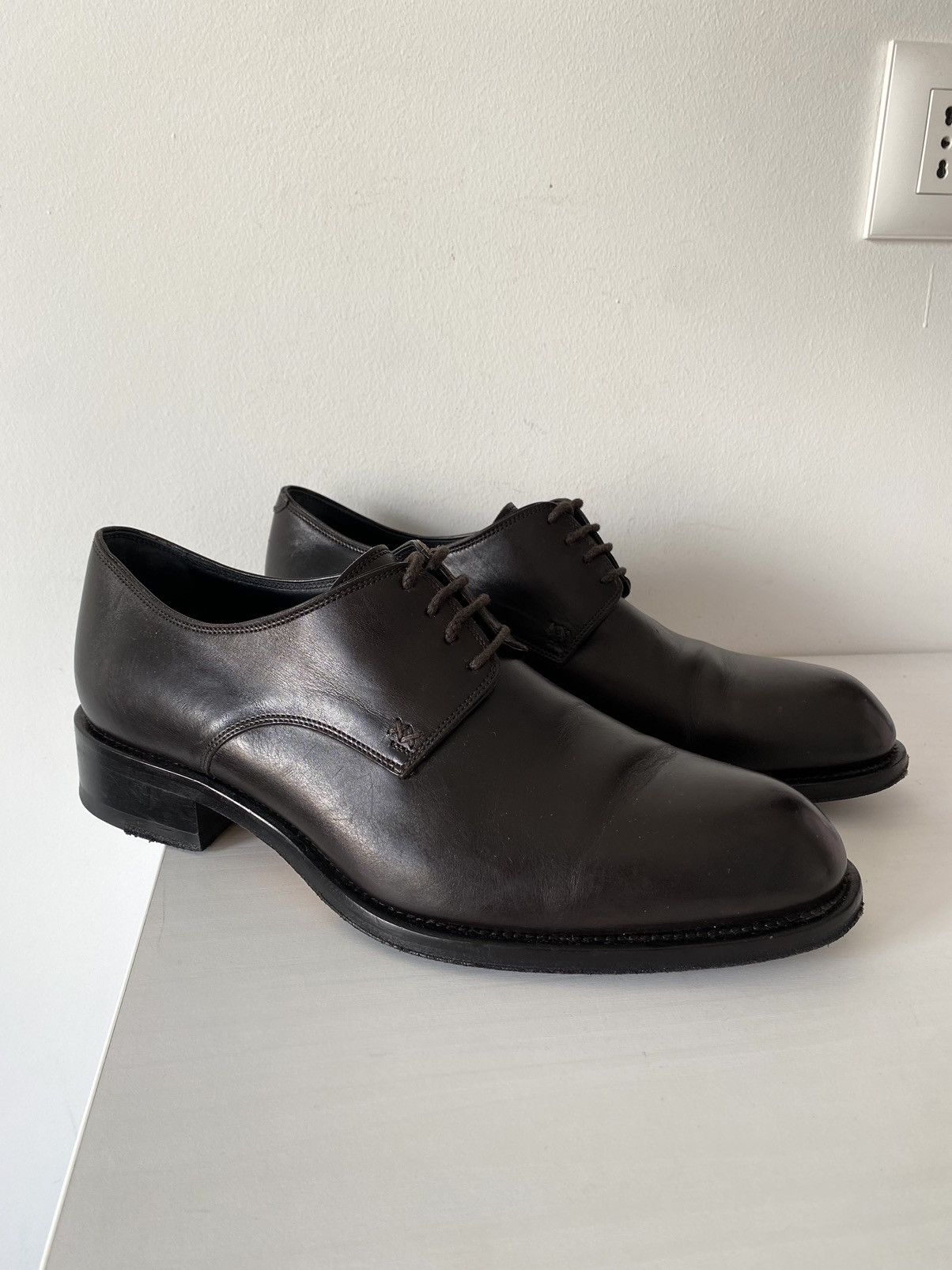 Brioni Brioni Leather Brown Lace up Derby Shoes, Size: 8 Size US 8 / EU 41 - 2 Thumbnail