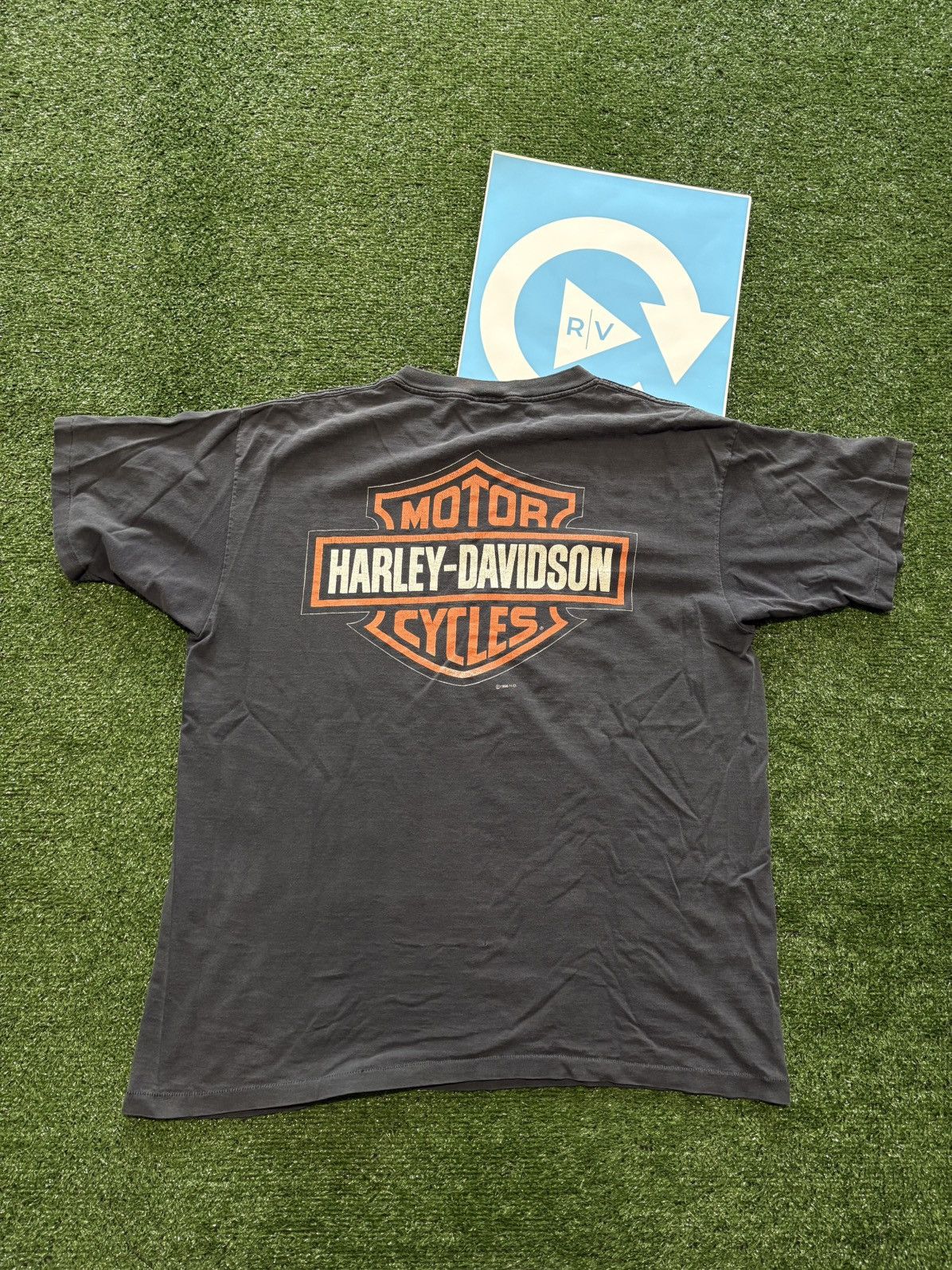 Harley Davidson VINTAGE 90s HARLEY DAVIDSON SUN FADED TEE Size US XXL / EU 58 / 5 - 2 Thumbnail
