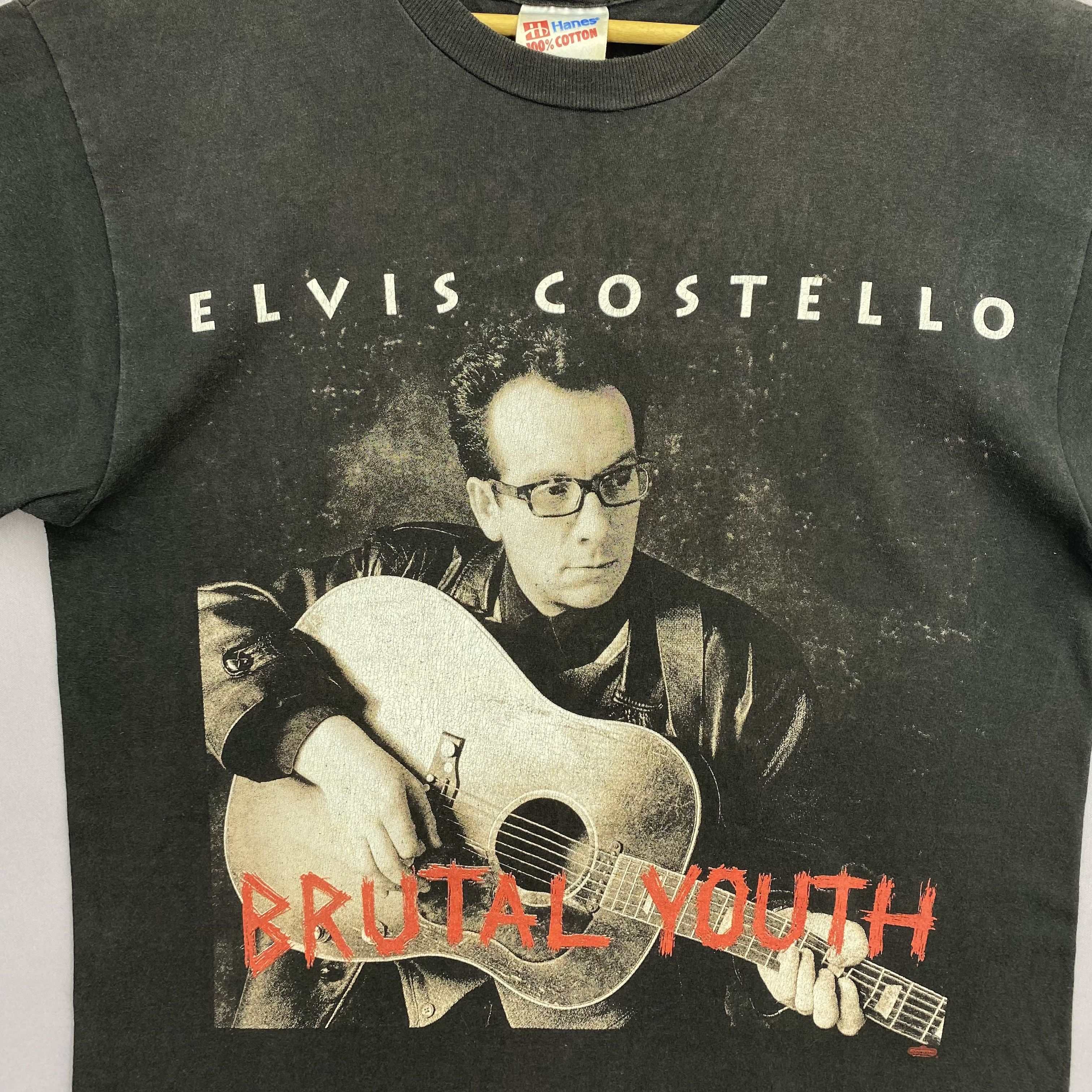 Band Tees × Vintage Vintage 90s Elvis Costello T-Shirt Brutal Youth Tour Tee Size US L / EU 52-54 / 3 - 3 Thumbnail