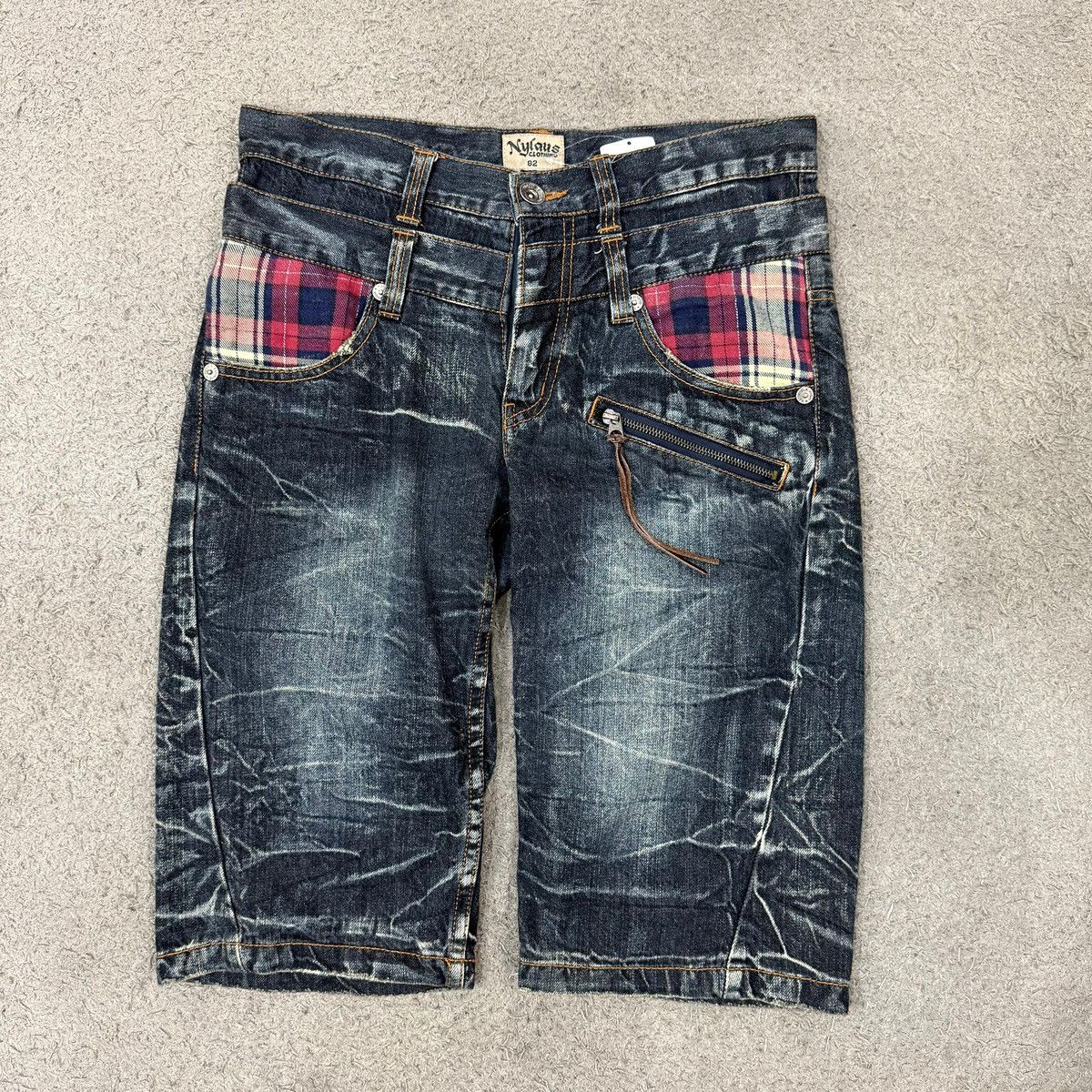 Japanese Brand NYLAUS Double Waist Shorts Jeans Vintage Japanese Brand Size US 32 / EU 48 - 1 Thumbnail