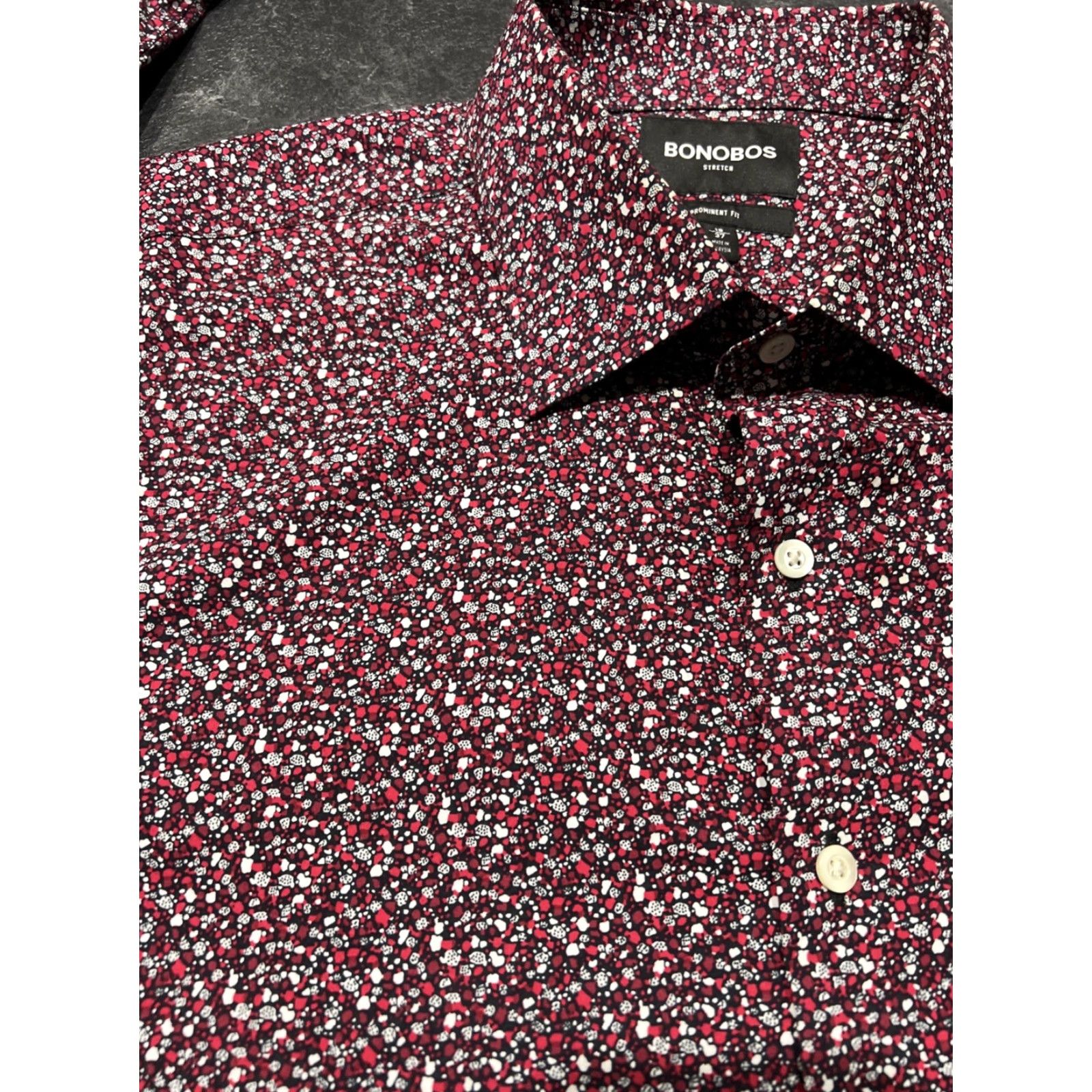 Bonobos Bonobos Men's Dress Shirt Long Sleeve Floral Pattern Stretch Red Size 18/37 Size US XXL / EU 58 / 5 - 5 Thumbnail