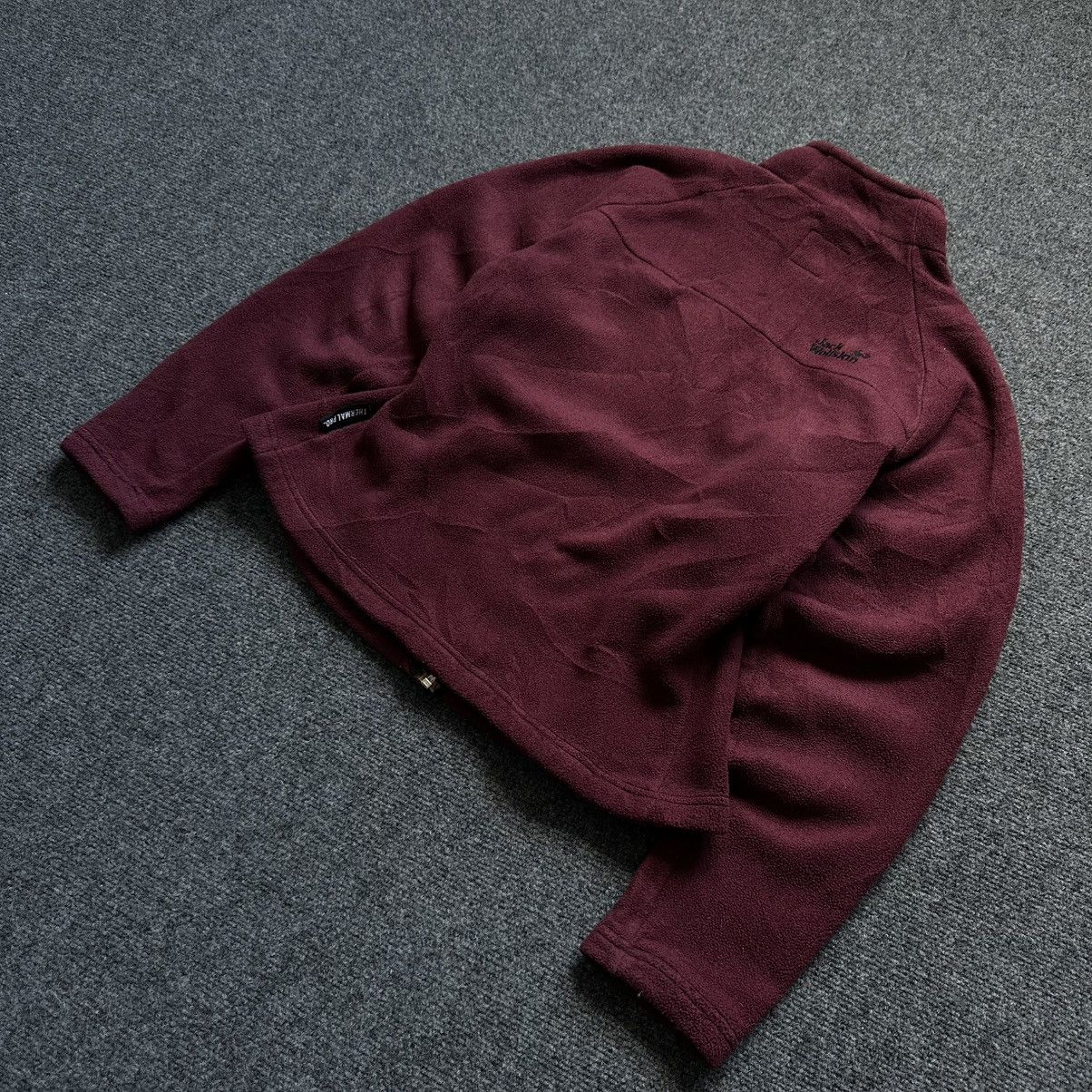 Jack Wolfskin VTG Women’s Fleece Jacket Size L Burgundy Zip Sweater Size L / US 10 / IT 46 - 6 Thumbnail