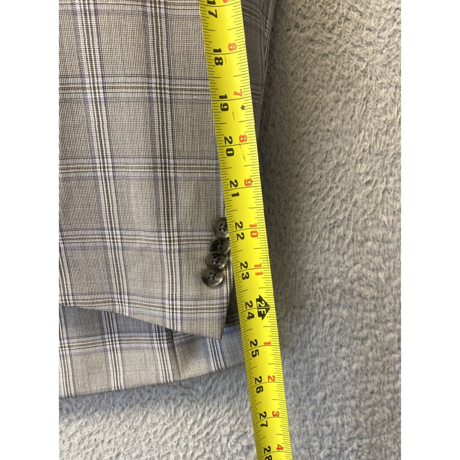 Joseph Abboud Joseph Abboud Grey Plaid Check Blazer Sport Jacket 48R Size 48R - 5 Thumbnail