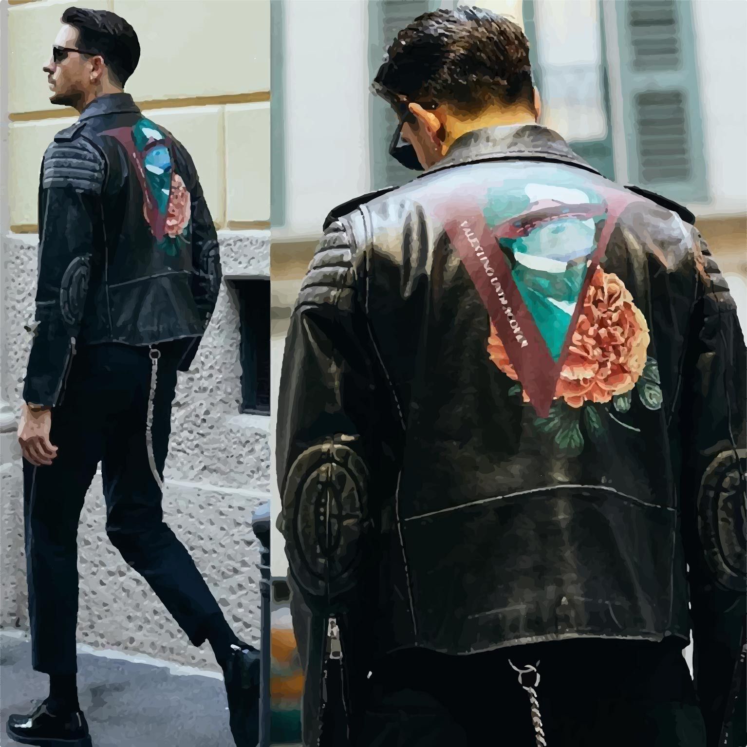 Undercover × Valentino Valentino x Undercover Tattooed Biker Jacket In Grey 50/L Size US L / EU 52-54 / 3 - 5 Thumbnail