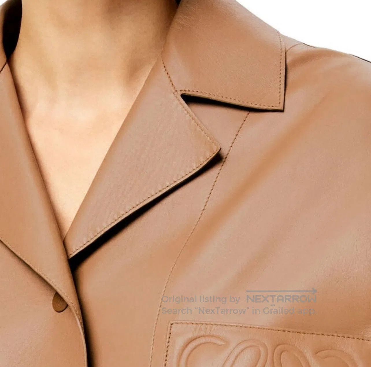 Loewe LOEWE Logo Single-Breasted Leather Shirt Jacket. Size S / US 4 / IT 40 - 9 Thumbnail