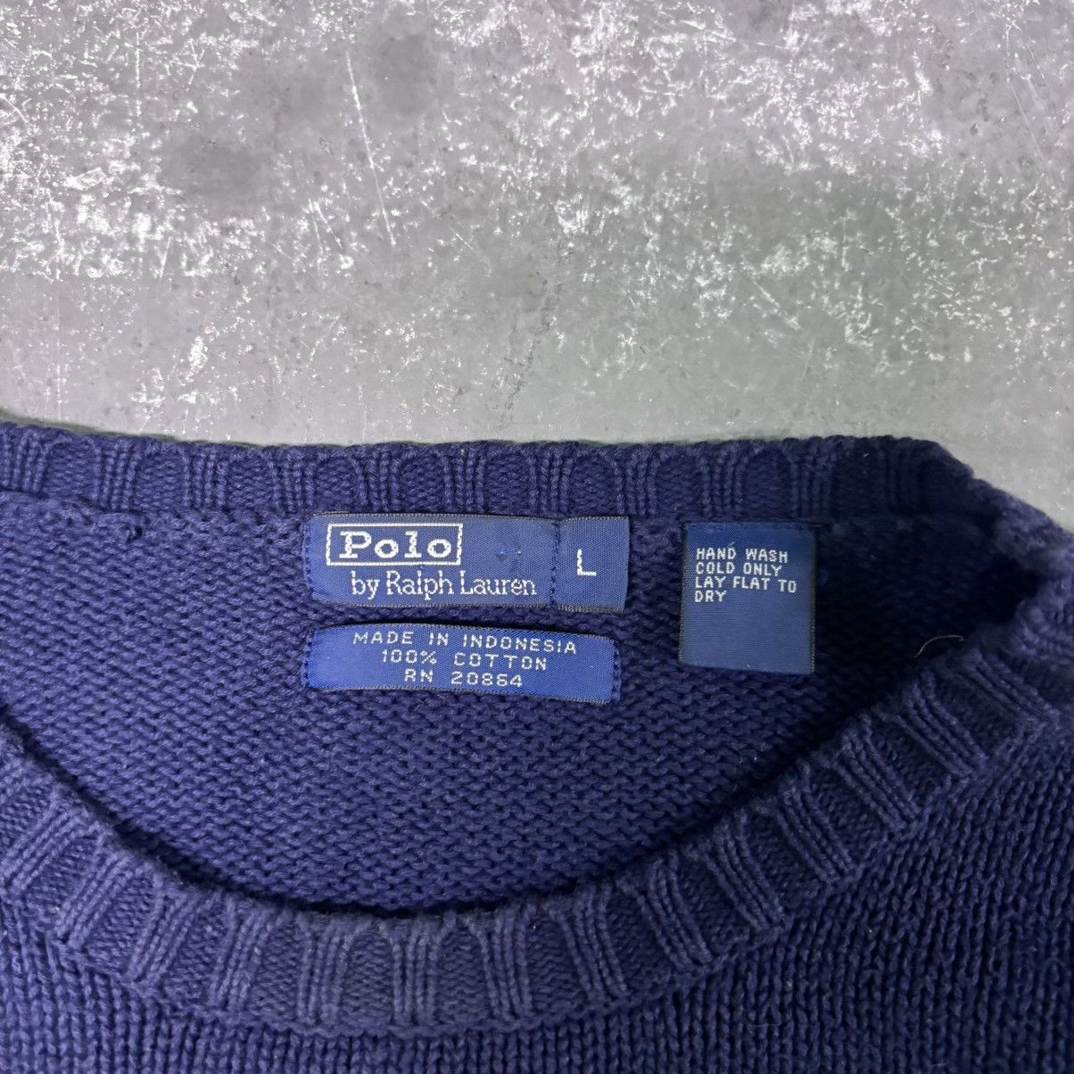 Polo Ralph Lauren × Vintage Vintage 90s Navy baggy crop fit Polo Ralph Lauren knit Size US L / EU 52-54 / 3 - 4 Thumbnail