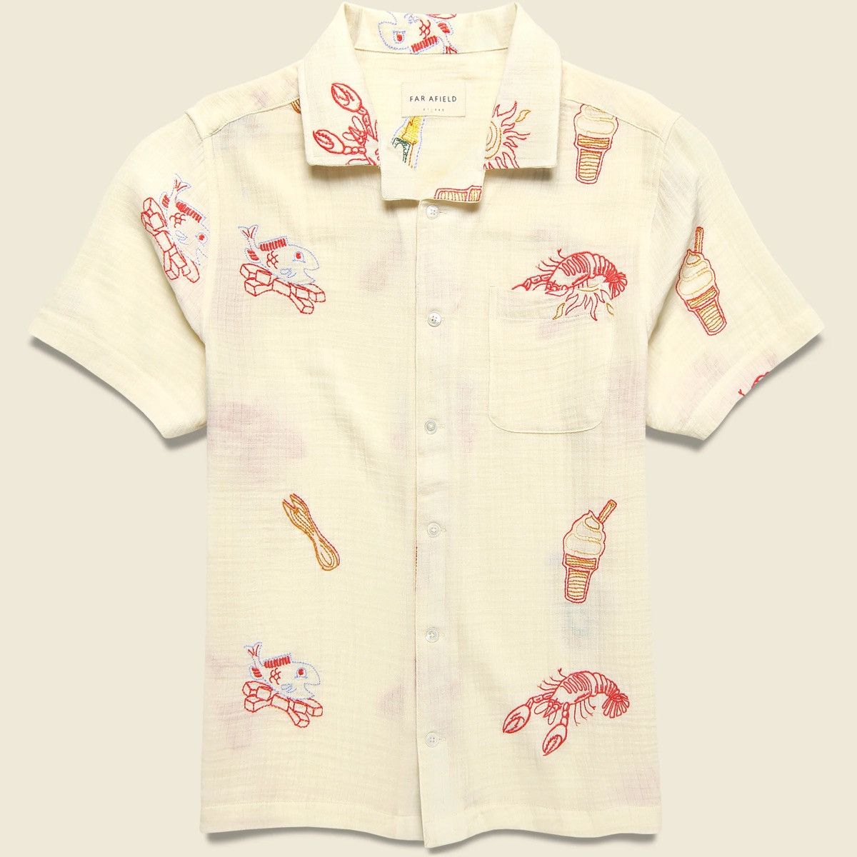 Far Afield Far Afield Embroidered Stachio Shirt - White Size US M / EU 48-50 / 2 - 5 Thumbnail
