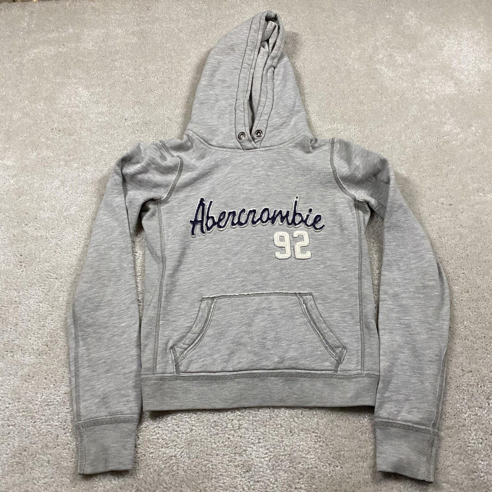 Abercrombie & Fitch × Vintage Y2K Abercrombie & Fitch Hoodie Sweatshirt Grey Grunge Size M / US 6-8 / IT 42-44 - 1 Thumbnail