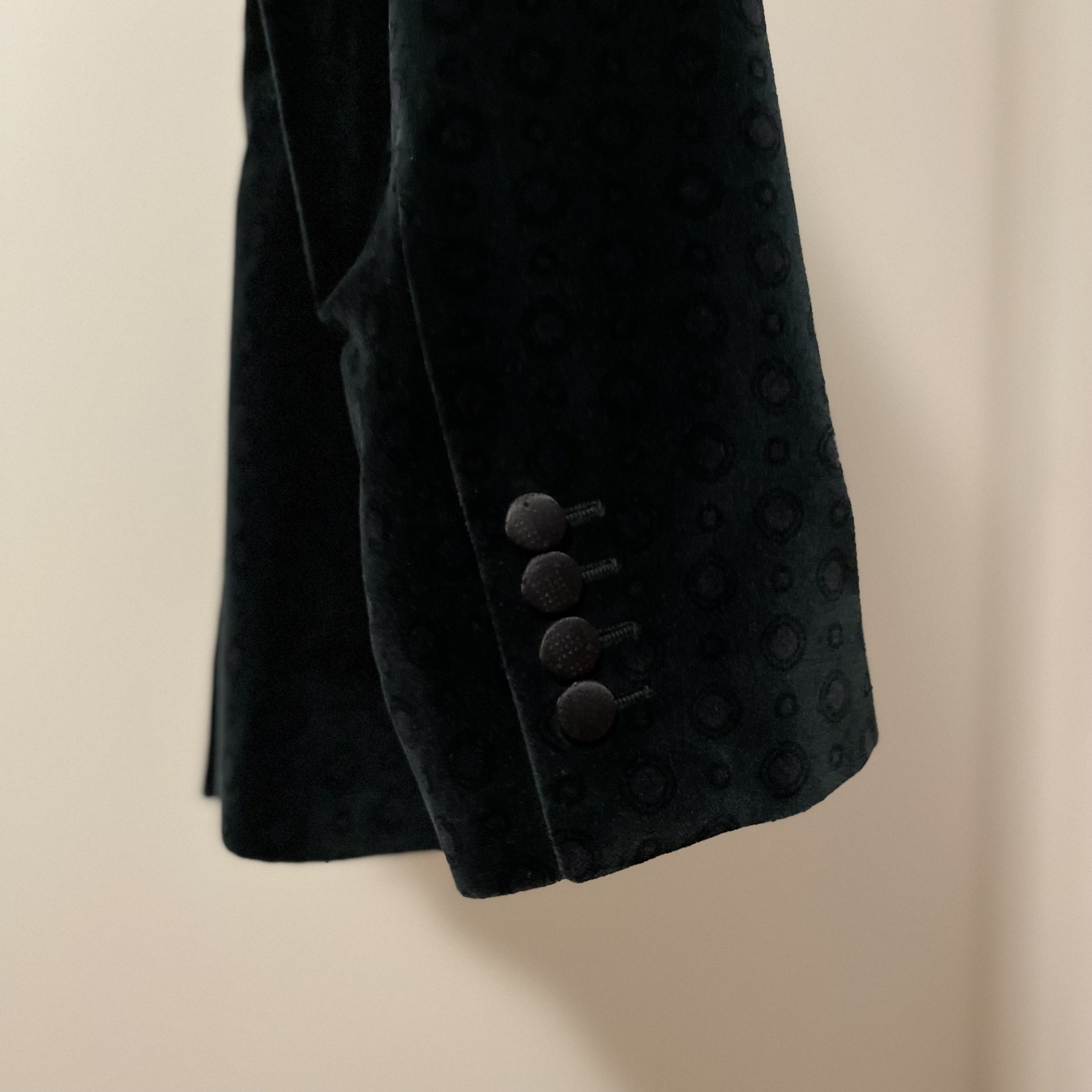 Dolce & Gabbana D&G Velvet Jacket in Emerald Green with Patterns Size 52R - 3 Thumbnail