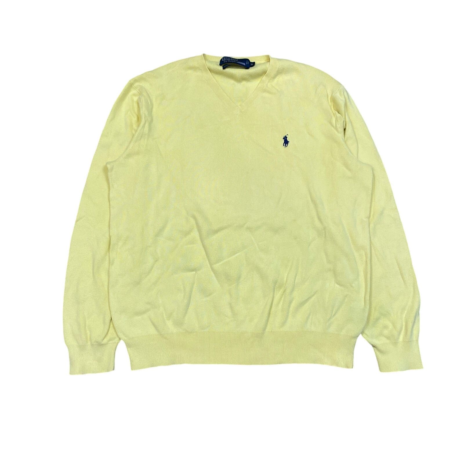 Polo Ralph Lauren × Vintage Vintage Polo Ralph Lauren Pima Cotton V Neck Sweater Mediu Size US M / EU 48-50 / 2 - 1 Thumbnail