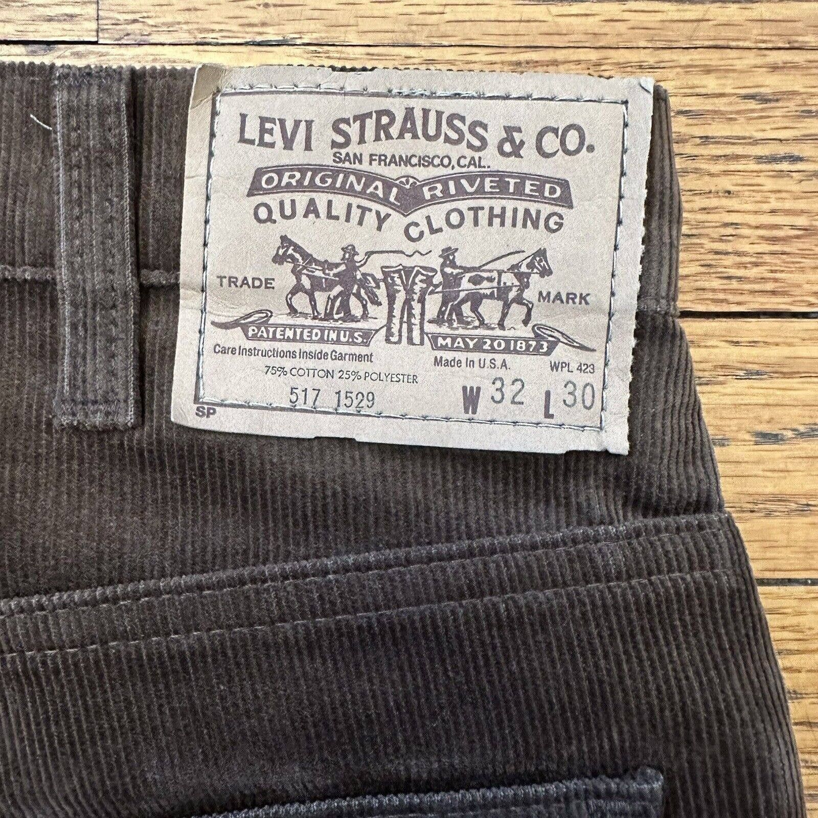 Vintage Levi's 517 Brown Bootcut Corduroy Pants 32x30 Talon