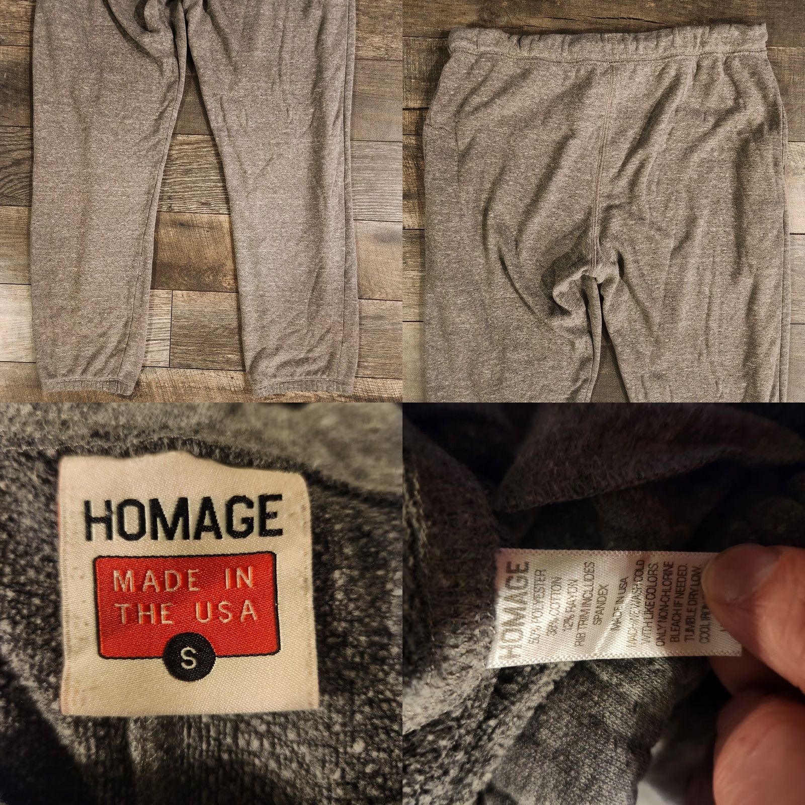 Vintage Homage Jogger Sweatpants Gray Size S Drawstring Fleece Made in USA Women Regular) Size 28" / US 6 / IT 42 - 8 Thumbnail