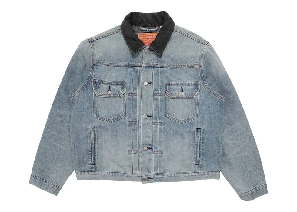 Stussy Embossed Denim Trucker Jacket | Grailed