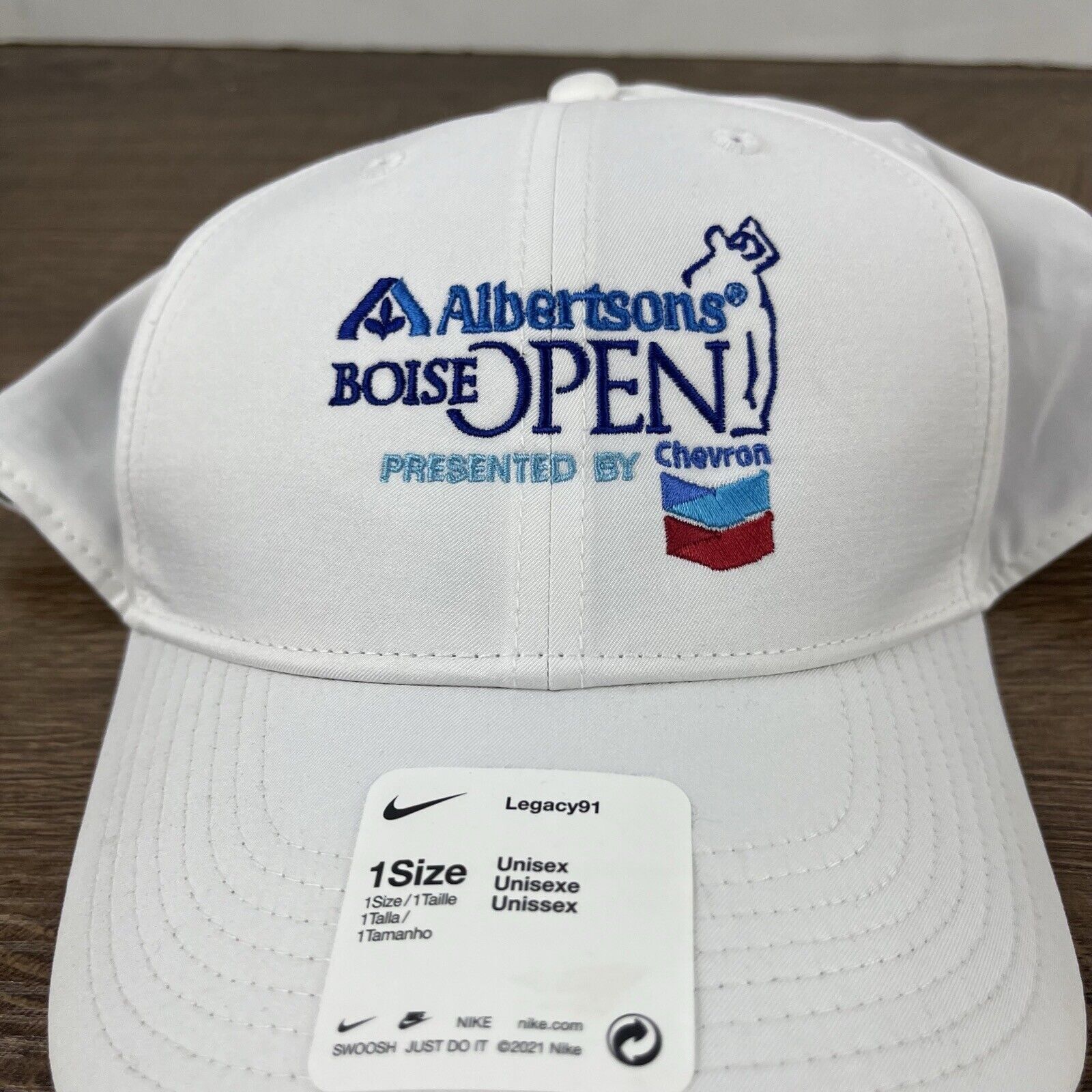 Nike Albertsons Boise Open Hat White Cap Nike Golf Hat Adjustable Size ONE SIZE - 7 Thumbnail