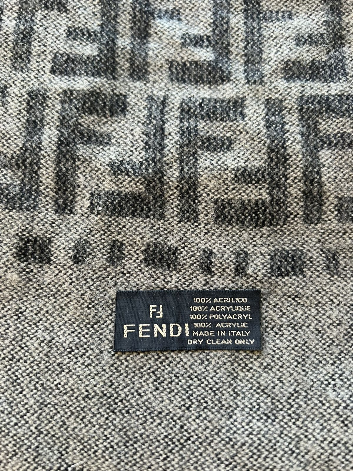 Fendi Fendi Monogram Fringe Scarf — Brown / Made in Italy Size ONE SIZE - 4 Thumbnail