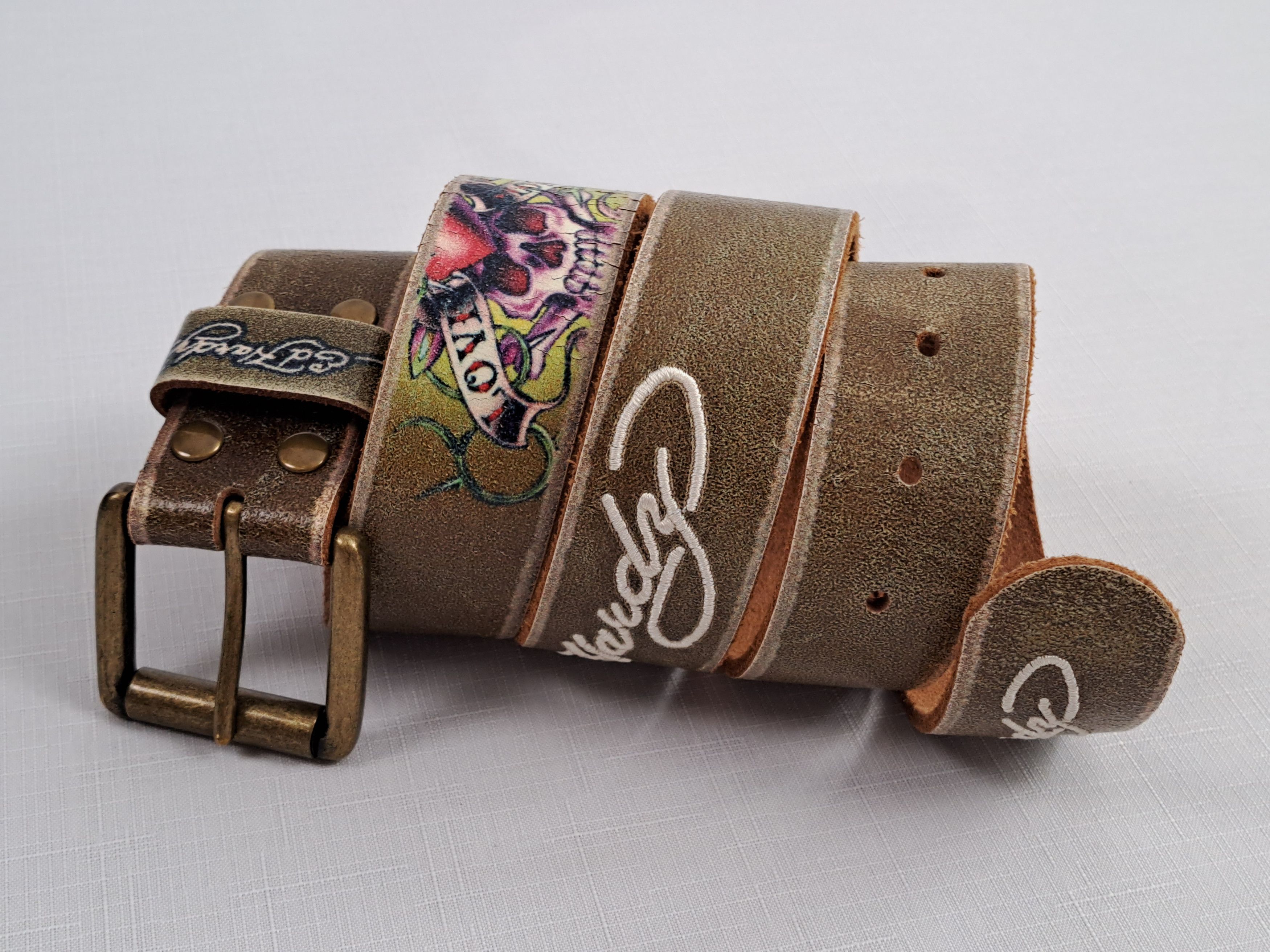 Ed Hardy ED HARDY embroidered leather belt. Size S Size ONE SIZE - 2 Thumbnail