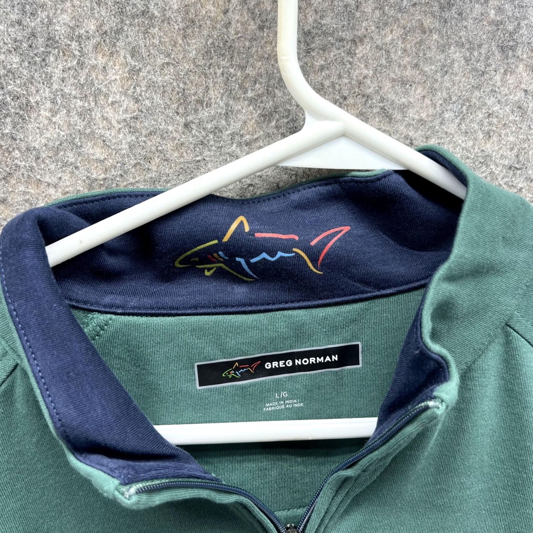 Vintage Greg Norman Sweater Men Large 1/4 Zip Fleece Green Pullover Logo" Size US L / EU 52-54 / 3 - 7 Thumbnail