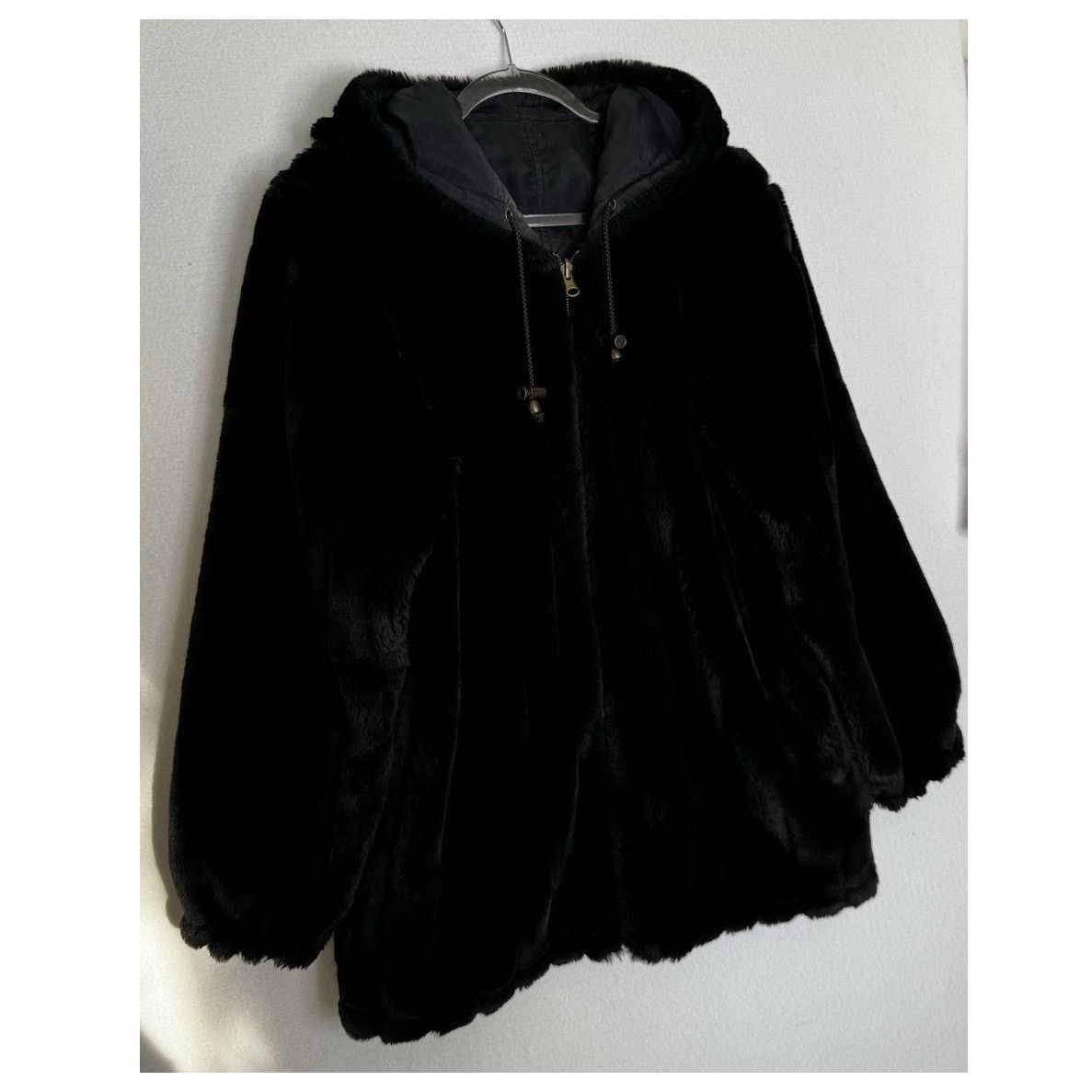 Vintage 1990s Komitor Reversible Silk Faux Fur Hooded Coat Medium Size M / US 6-8 / IT 42-44 - 15 Thumbnail