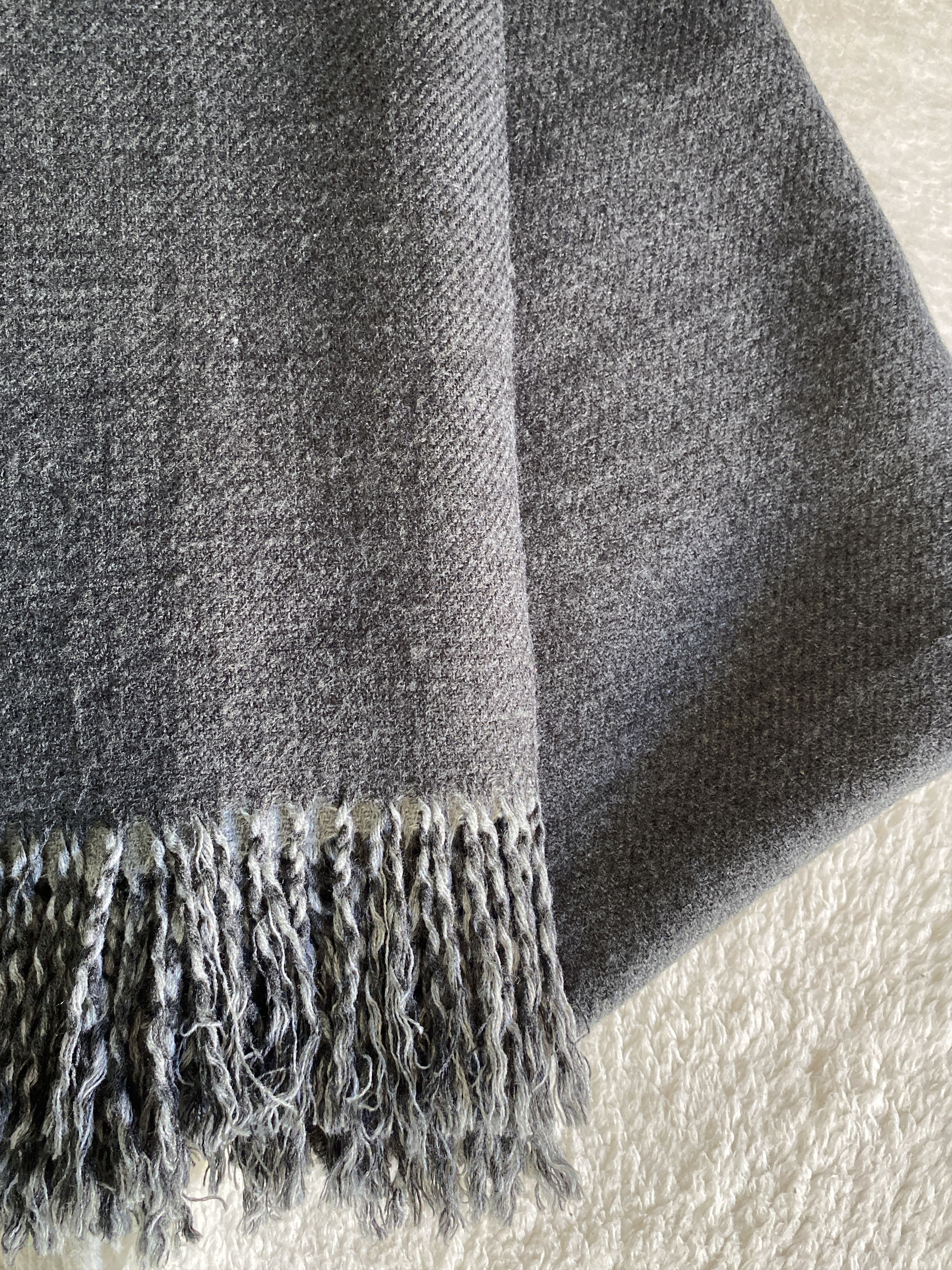 H&M H&M Reversible Black Gray Scarf 71x18 | Tassel Fringe Size ONE SIZE - 3 Thumbnail