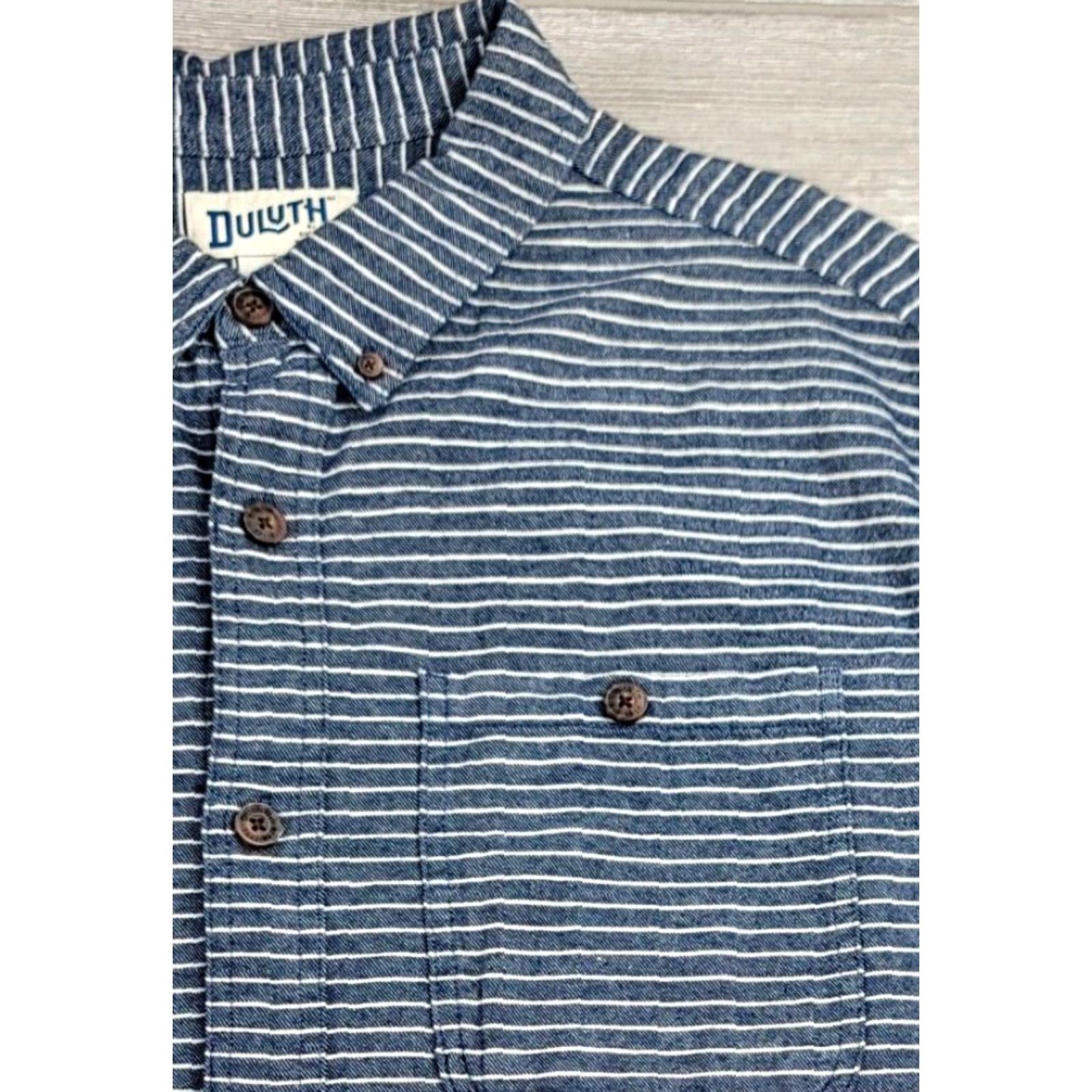 Vintage Duluth Free Swingin Flannel Slim Fit Shirt Abyss Blue Stripe 2XL Men’s Button-Up Size US XXL / EU 58 / 5 - 3 Thumbnail