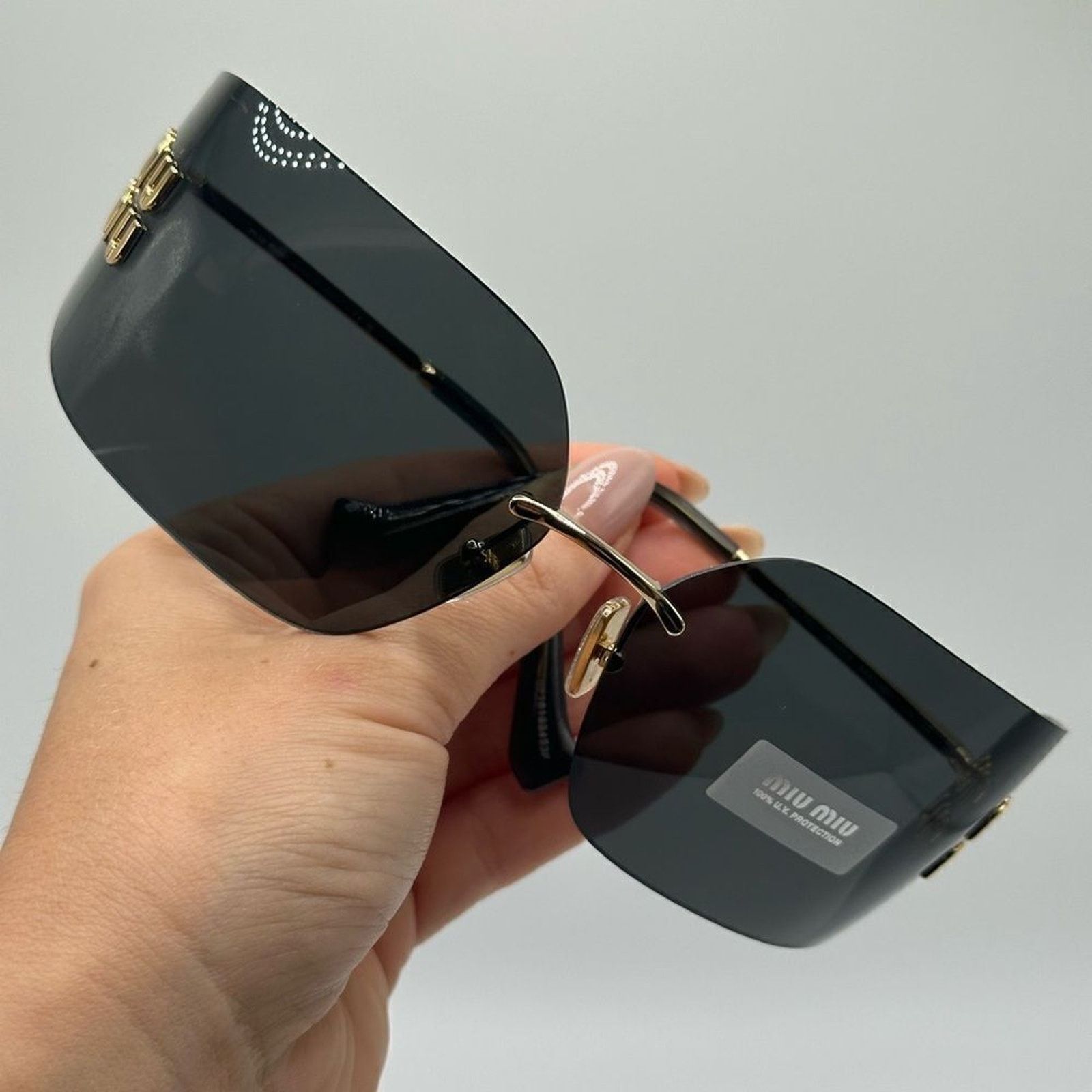 Miu Miu NEW MIU MIU MU54YS 5AK5S0 Gold/Dark Grey Women Sunglasses Size ONE SIZE - 9 Thumbnail