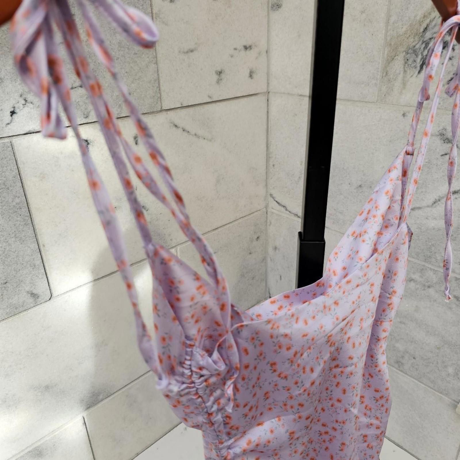Designer Princess Polly Women's Purple and With Orange Flowers Dress Size M / US 6-8 / IT 42-44 - 6 Thumbnail