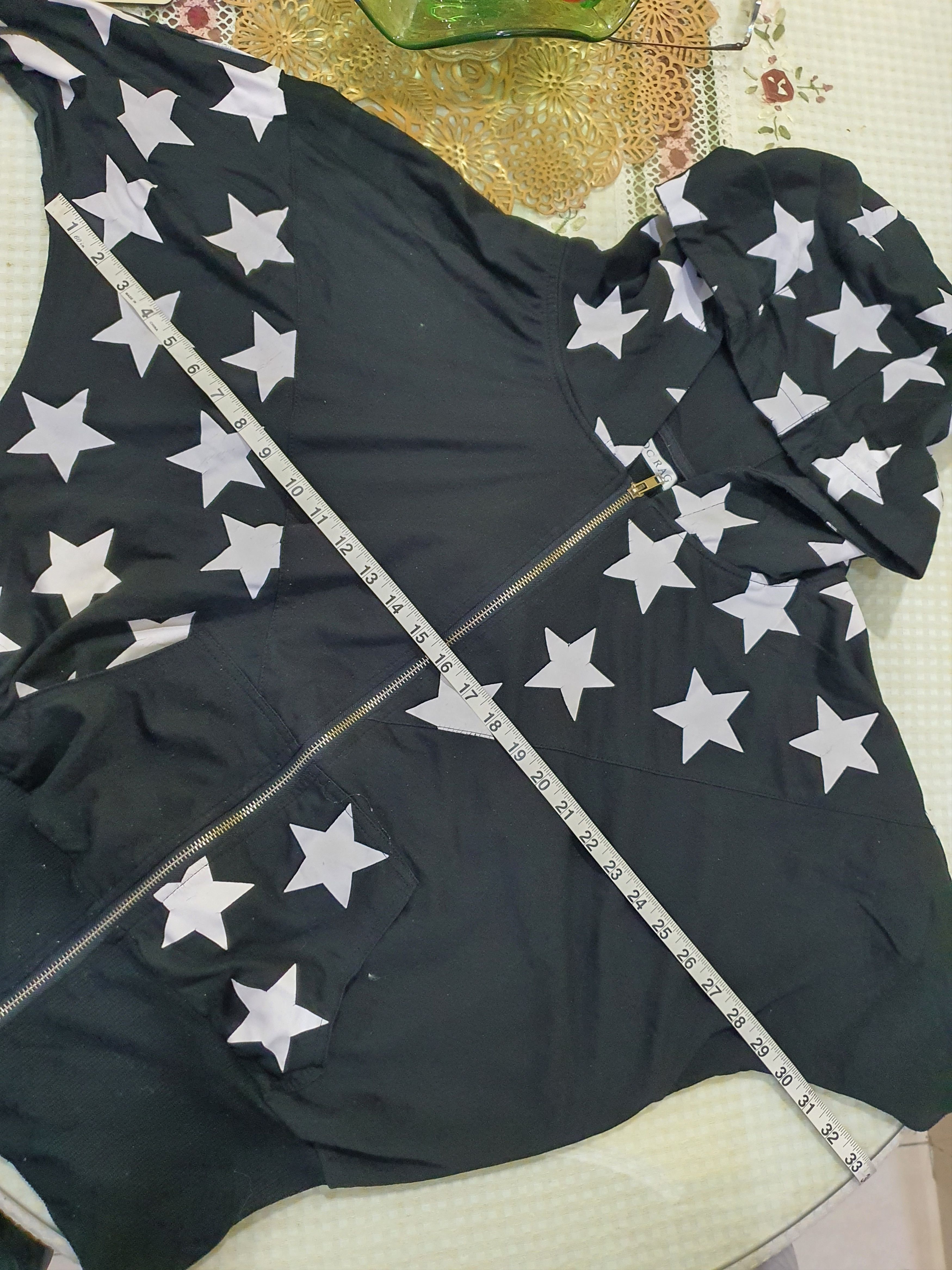 Vintage Acdc Rag STA Pattern Full Zip in black with white stars Size XL / US 12-14 / IT 48-50 - 10 Thumbnail