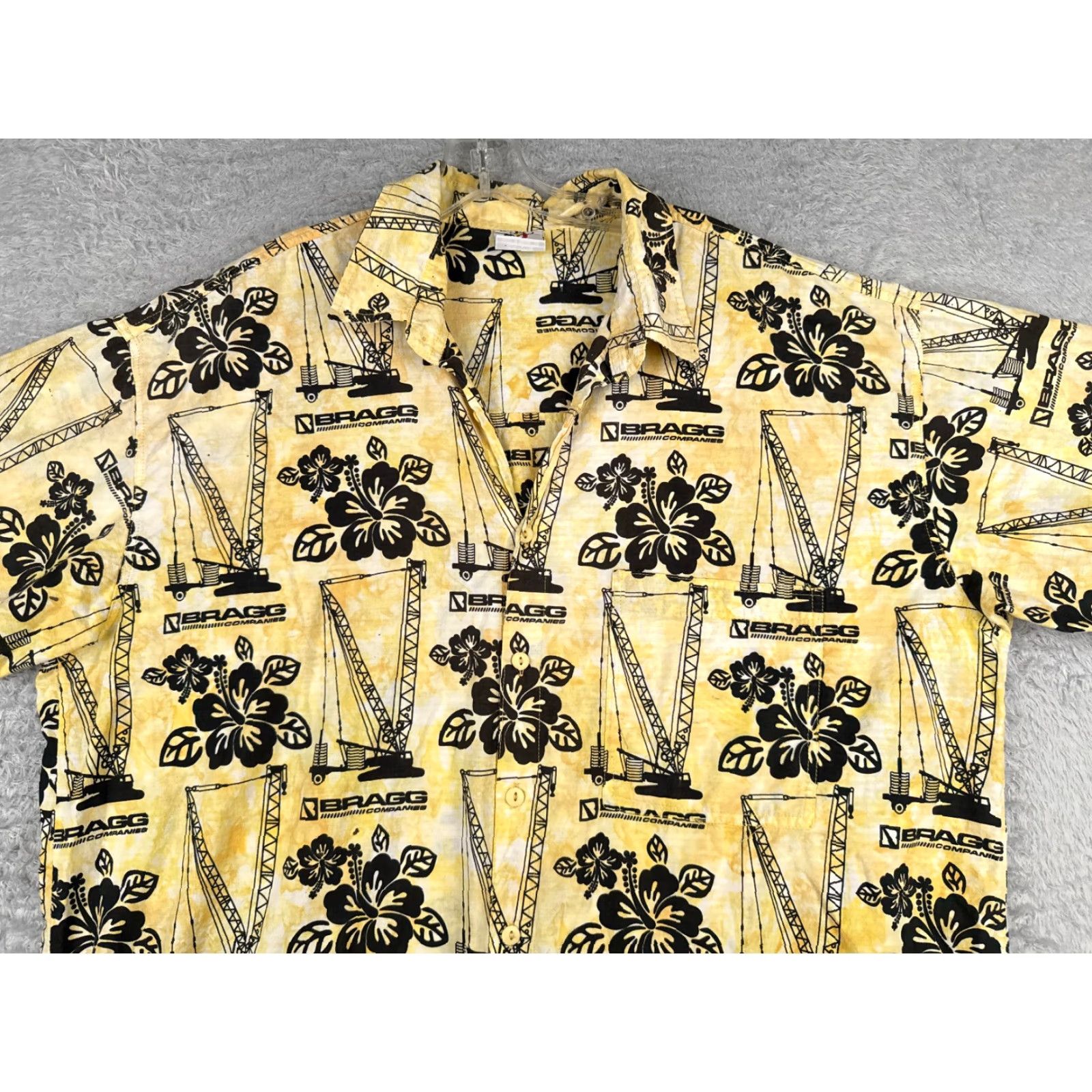 Vintage Rum Reggae Shirt Men 2XL Yellow Floral Hawaiian Short Sleeve Button-Up Cotton 100% Adult Mens Size US XXL / EU 58 / 5 - 4 Thumbnail