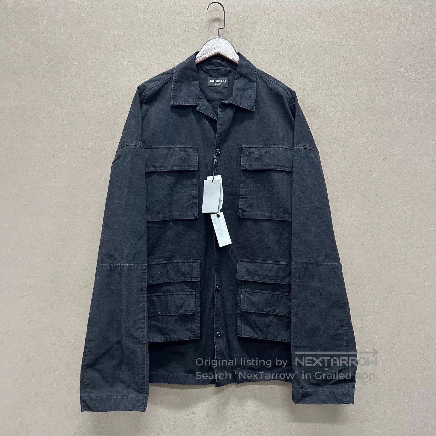 Balenciaga Black Button-Up Shirt with Multiple Pockets Size M. Size US M / EU 48-50 / 2 - 1 Thumbnail