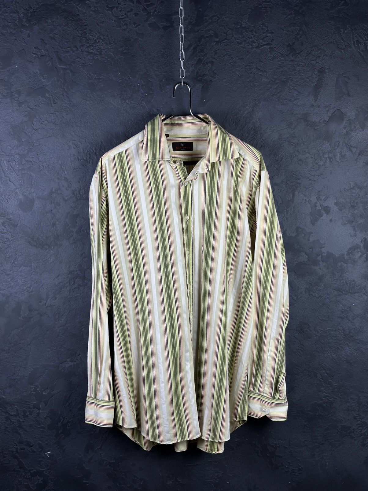 Etro × Vintage X2! Etro Vintage Striped Shirt Size US XL / EU 56 / 4 - 2 Thumbnail