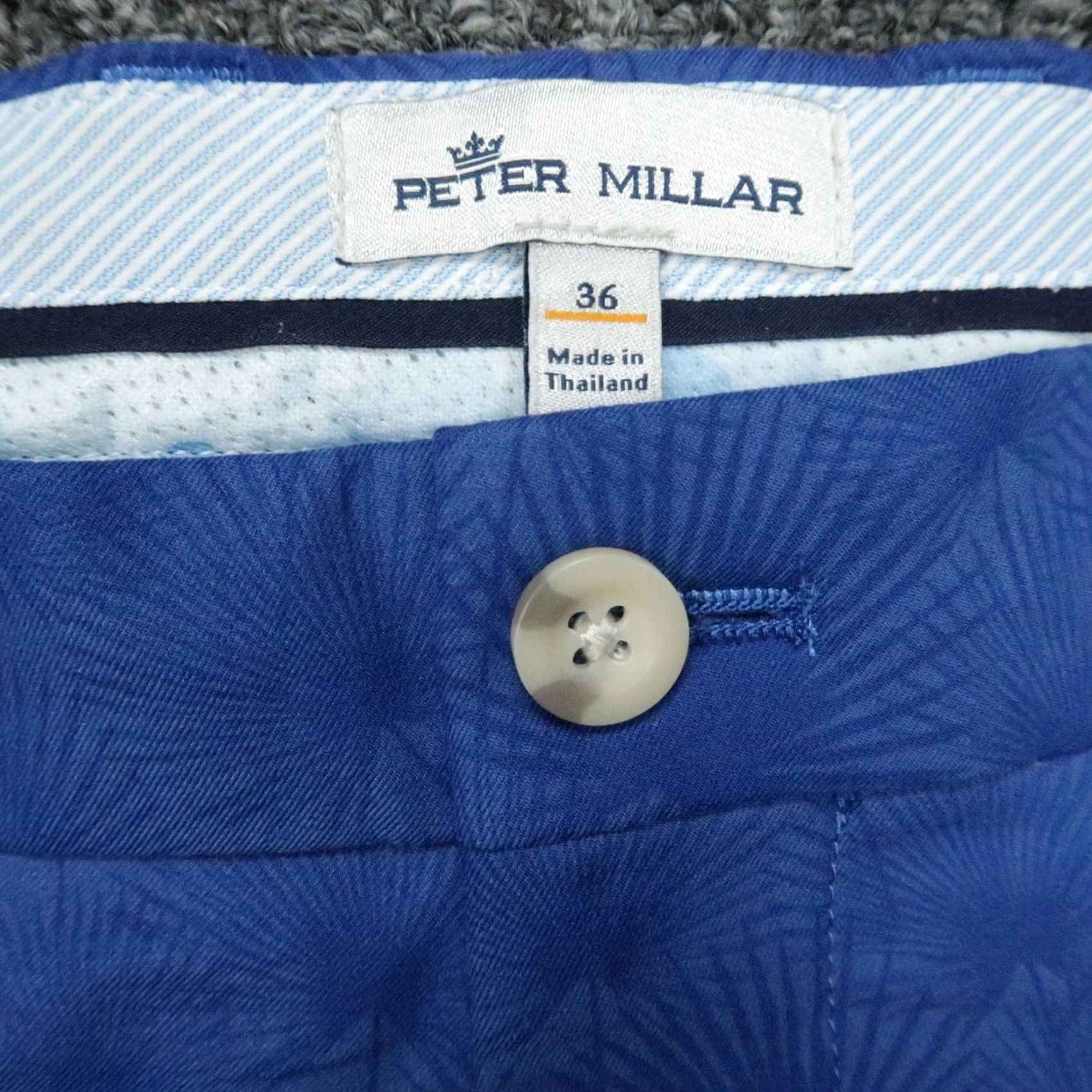 Peter Millar Peter Millar Shorts Mens 36 Blue Carborro Golf Stretch Twill Fan Palm Size US 36 / EU 52 - 3 Thumbnail
