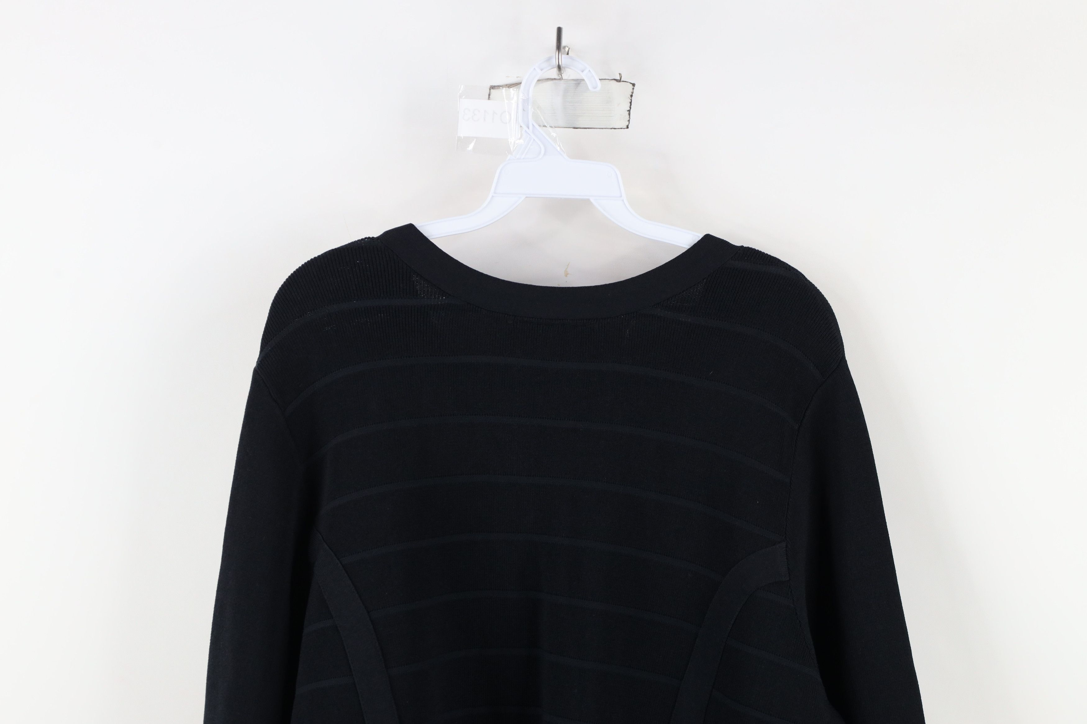 Vintage New Lane Bryant Ribbed Knit Full Zip Sweater Jacket Black Size 3XL / US 20-22 - 11 Thumbnail