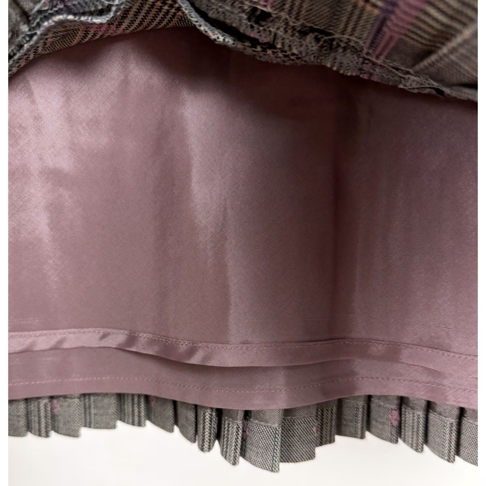 Vintage VINTAGE Intuitions Plaid Midi Skirt Womens 8 Beige Cotton Blend 90s Grunge Retro Pleated Lined Stretch Midi Skirt Size 30" / US 8 / IT 44 - 4 Thumbnail