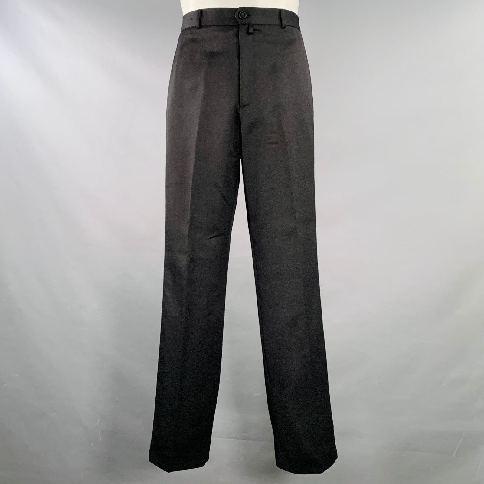 Shanghai Tang SHANGHAI TANG Size 40 Black Wool Mandarin Collar Suit Size 40R - 4 Thumbnail