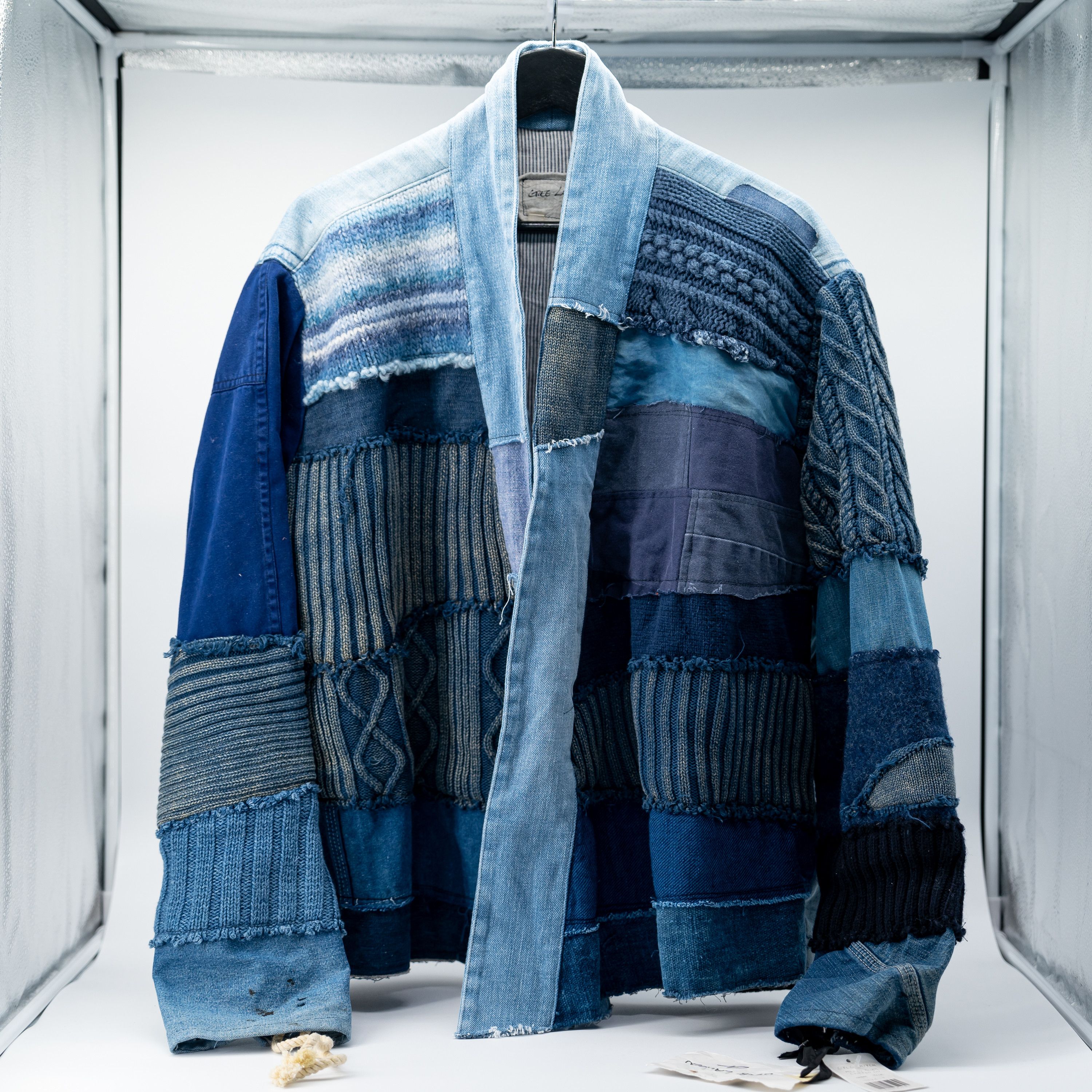Greg Lauren size 4 - Greg Lauren Mixed Blues GL1 cropped jacket denim Size US XL / EU 56 / 4 - 4 Thumbnail