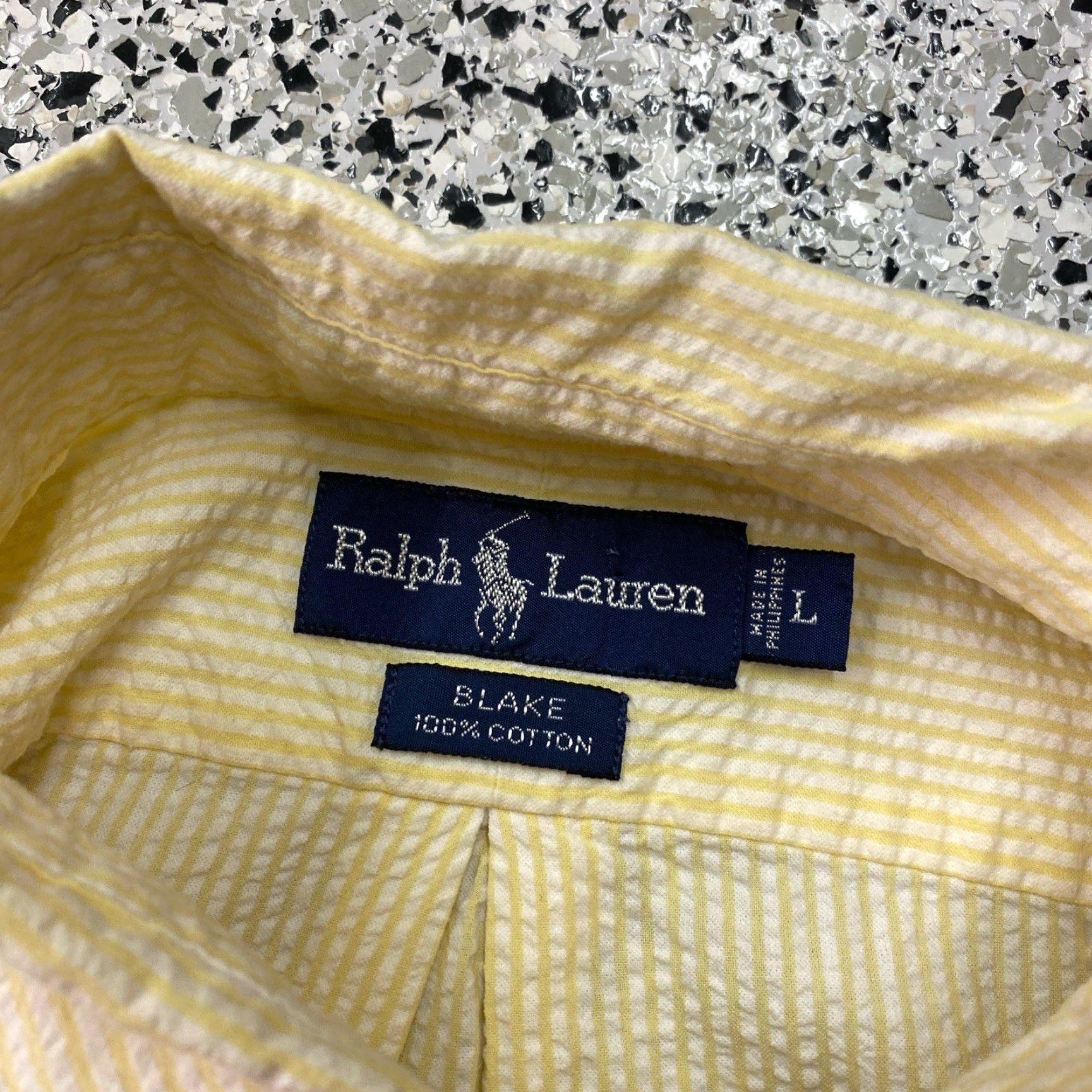 Ralph Lauren Ralph Lauren Shirt Men L Yellow Striped Seersucker Blake Button Up Y2K VTG Size US L / EU 52-54 / 3 - 3 Thumbnail