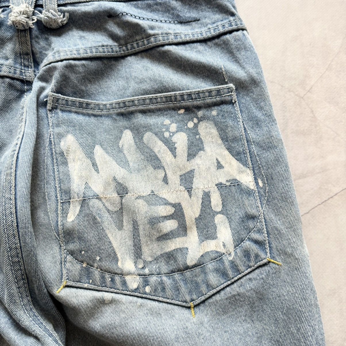 Makaveli 2Pac Makavelli Wu-Tang Rap Big Logo Distressed Poem Jeans Size US 34 / EU 50 - 9 Thumbnail