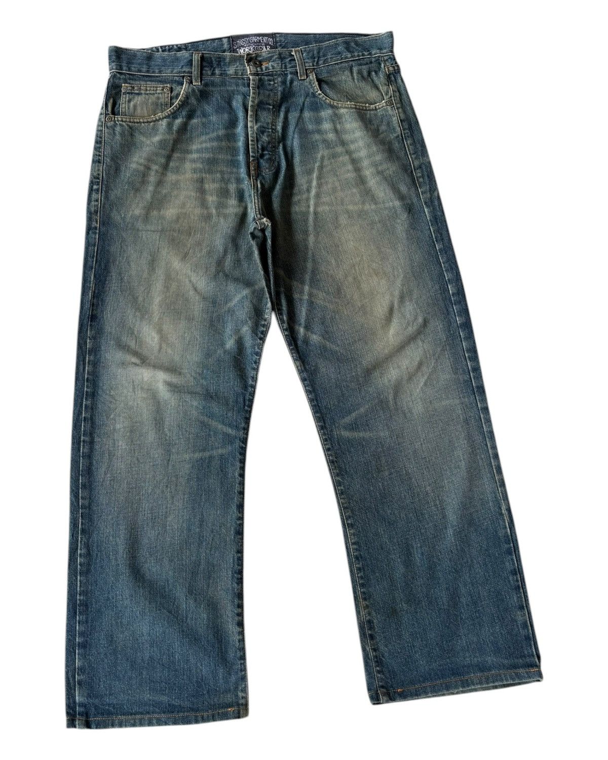 Stussy 🔥STÜSSY GARMENT CO AUTHENTIC® WORKGEAR DENIM BAGGY JEANS Size US 36 / EU 52 - 7 Thumbnail