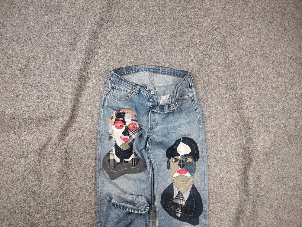 Levi's Vintage 90's Levi’s 501 Sashiko Logo Jeans Japan watanabe Size US 33 - 1 Thumbnail