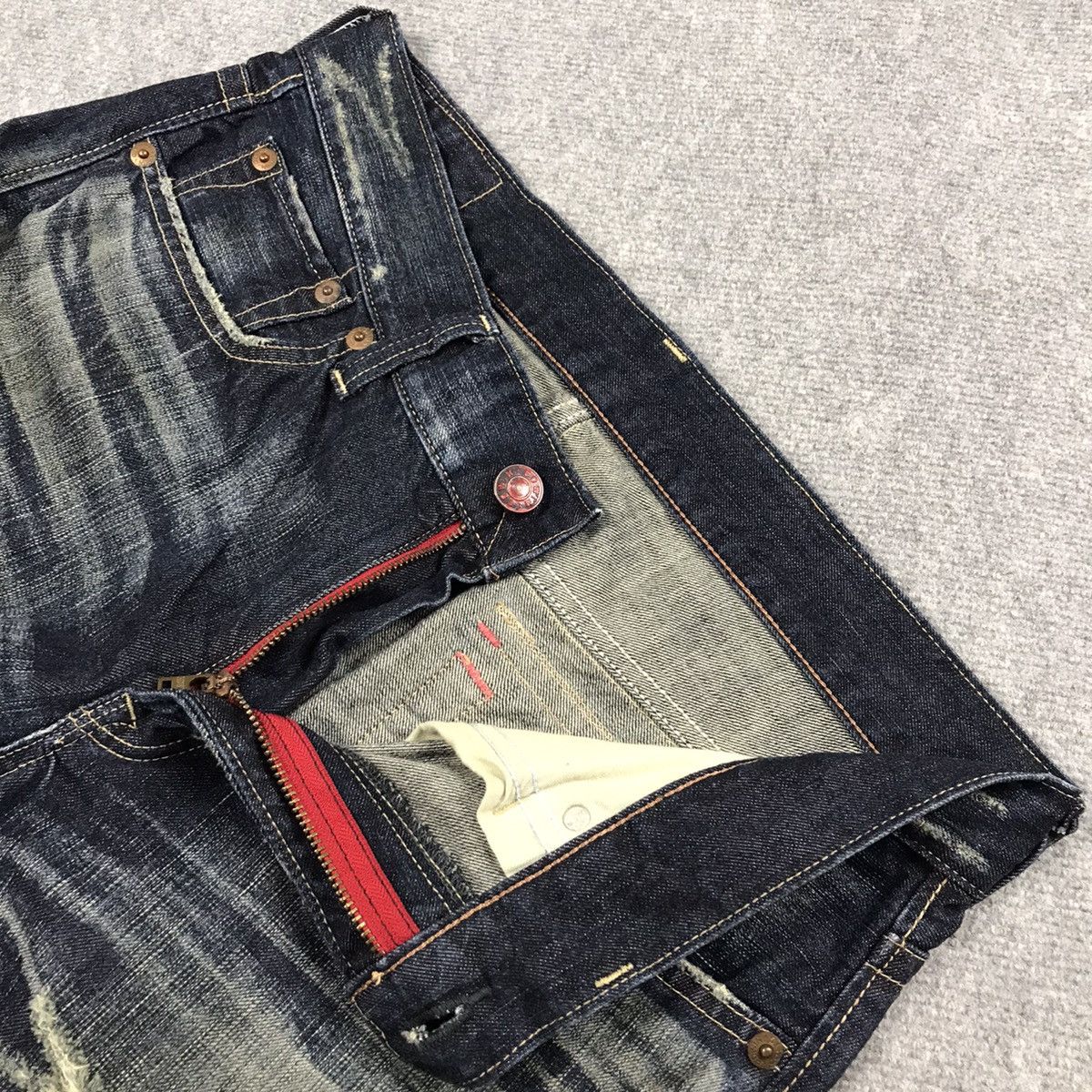 14th Addiction × If Six Was Nine × Le Grande Bleu (L.G.B.) FLARED JAPAN STYLE DISTRESSED BOOT CUT EDWIN DENIM PANTS Size US 34 / EU 50 - 18 Thumbnail